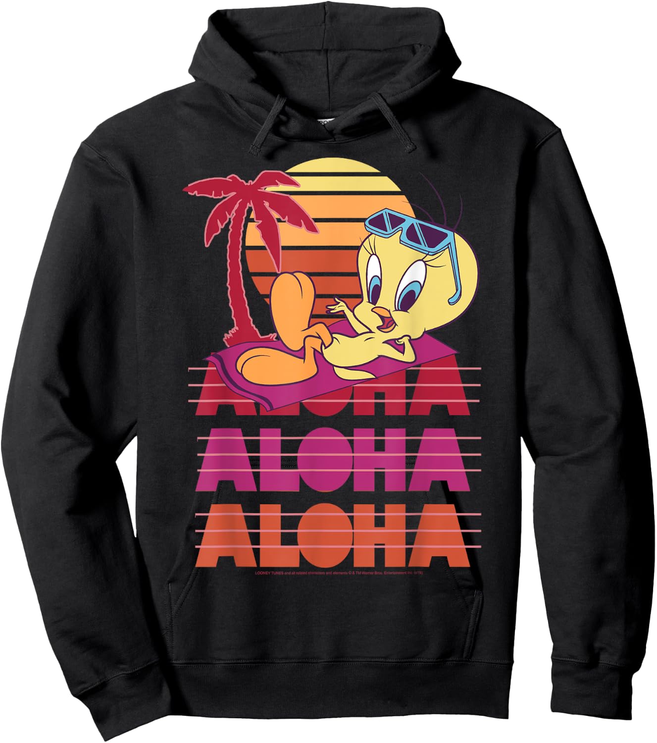 Looney Tunes Tweety Bird Aloha Stack Hoodie - Hoodie | Black