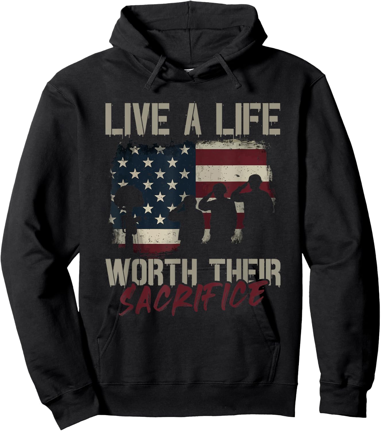 Live a Life Worth Her Sacrifice - Veterans Day Hoodie - Hoodie | Black