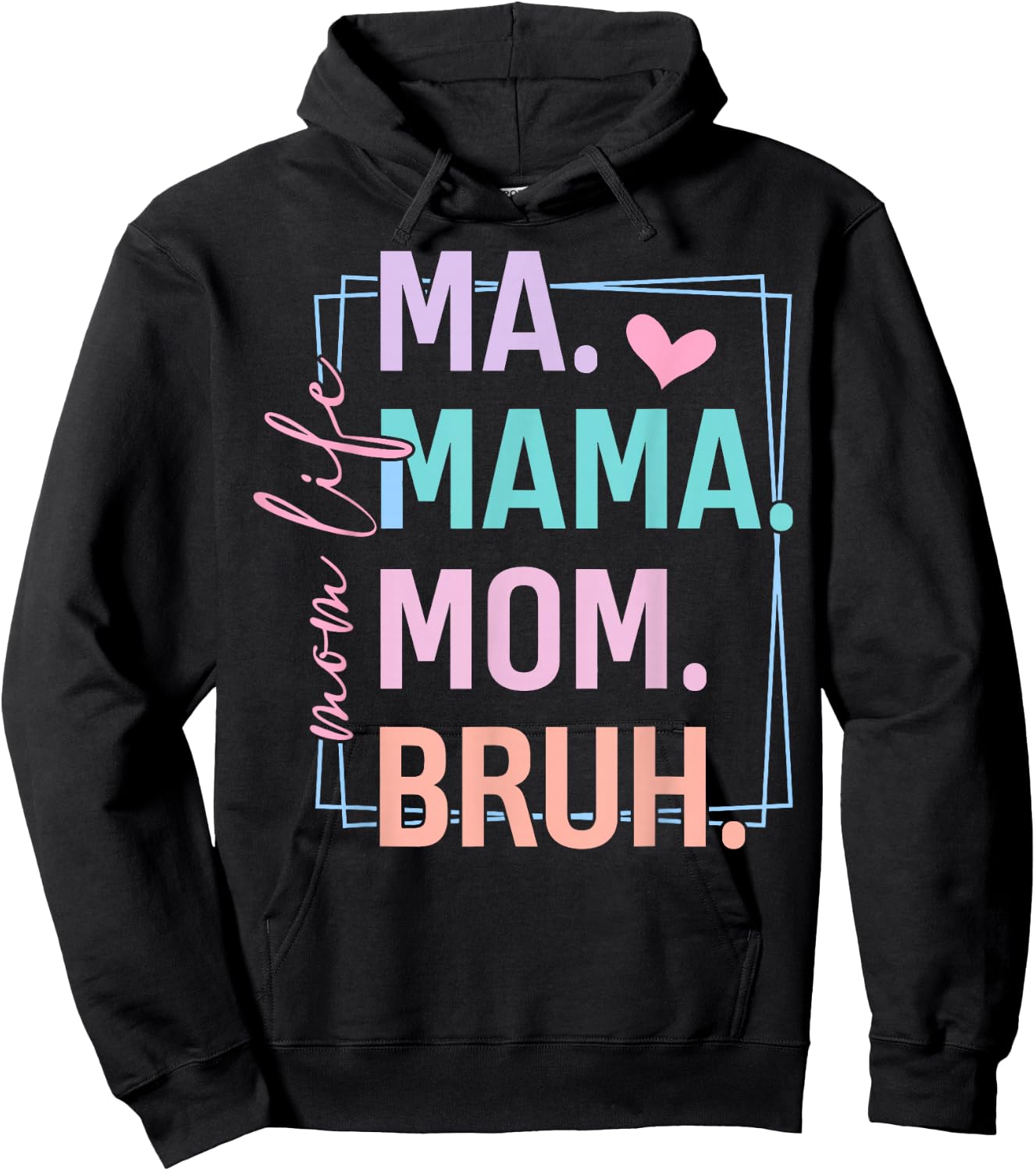 Retro Mom Life Ma Mama Mom Bruh Mother's Day Hoodie - Hoodie | Black