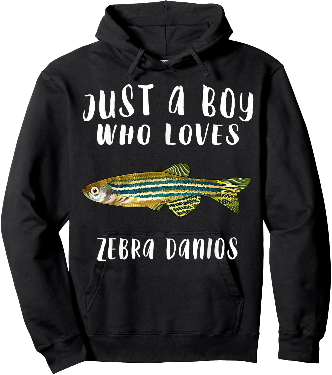 Just A Boy Who Loves Zebra Danios Fish Lover Hoodie - Hoodie | Black