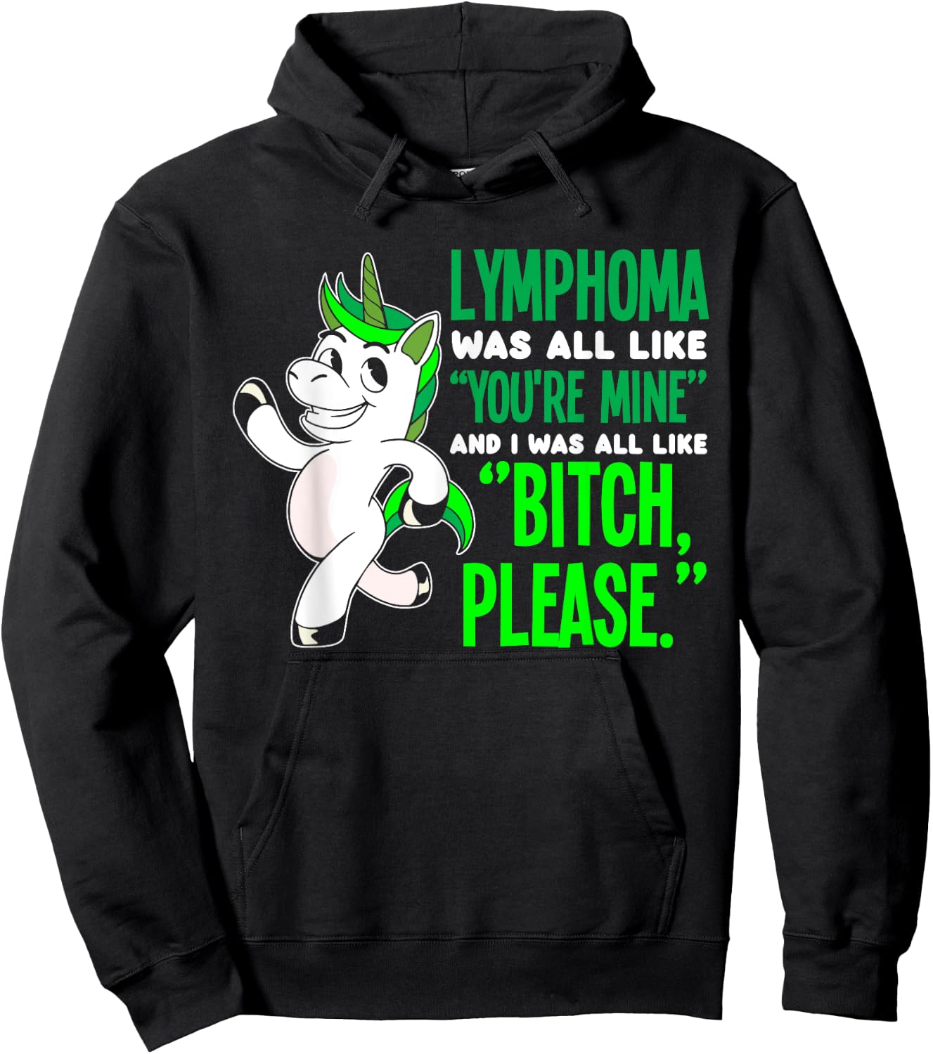 Unicorn Cancer Survivor Non-Hodgkin Lymphoma Awareness Hoodie - Hoodie | Black