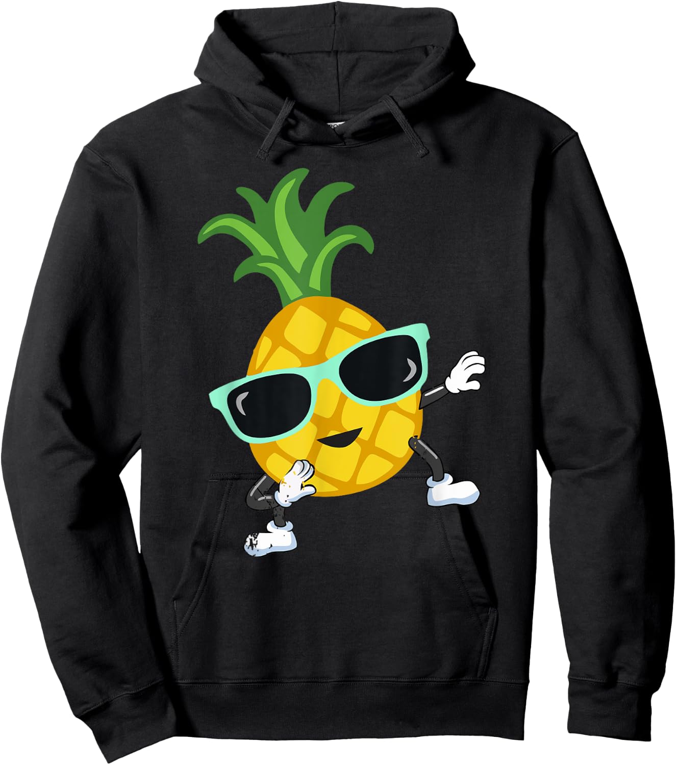 Dabbing pineapple wearing sunglasses funny pool party gift Hoodie - Hoodie | Black