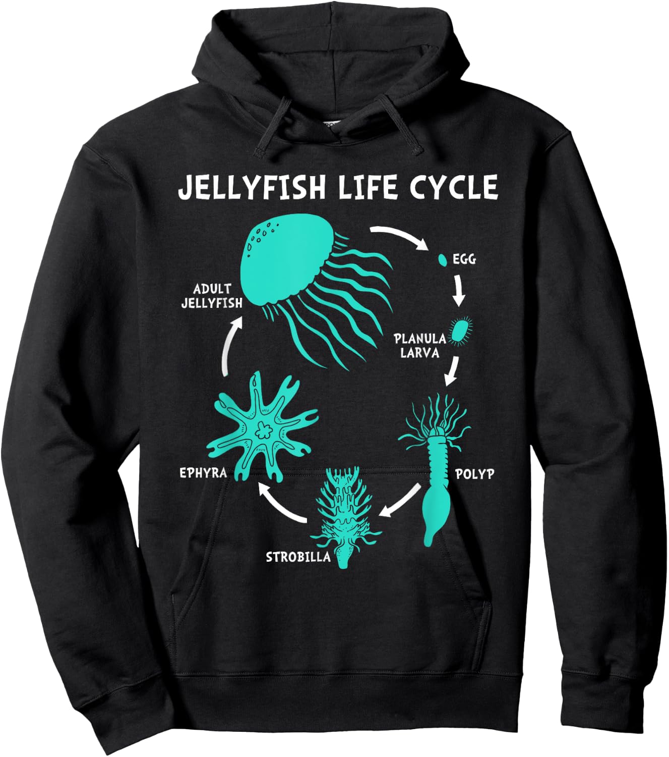 Life Cycle Of A Jellyfish Hoodie - Hoodie | Black