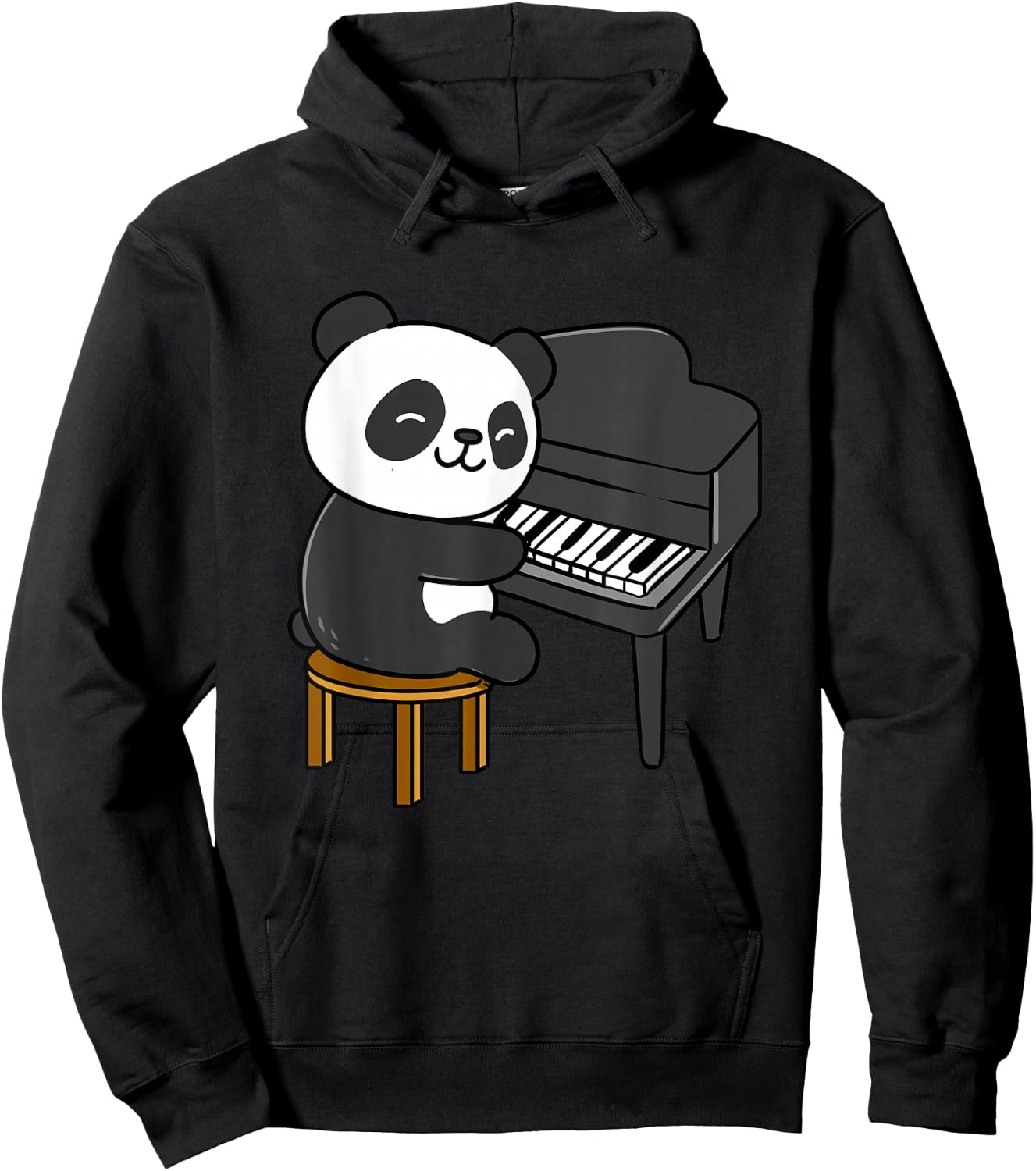 Panda Playing Piano Hoodie - Hoodie | Black