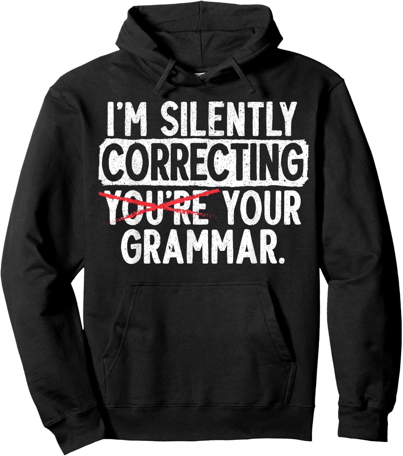 I'm Silently Correcting Your Grammar Police English Teacher Women Girls Kids Hoodie - Hoodie | Black