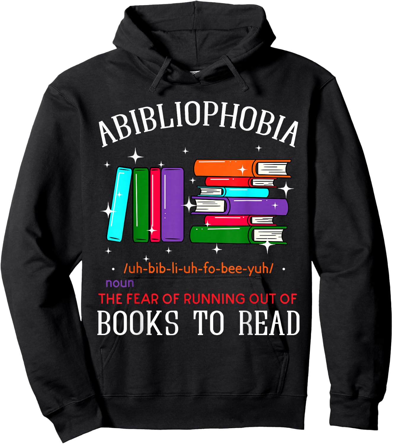 Abibliophobia Bibliophilia Abibliophobia Bibliophilia Anxiety Hoodie - Hoodie | Black