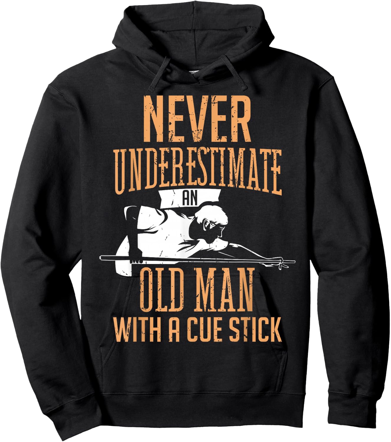 Never Underestimate An Old Man Pool Billiards Snooker Player Hoodie - Hoodie | Black