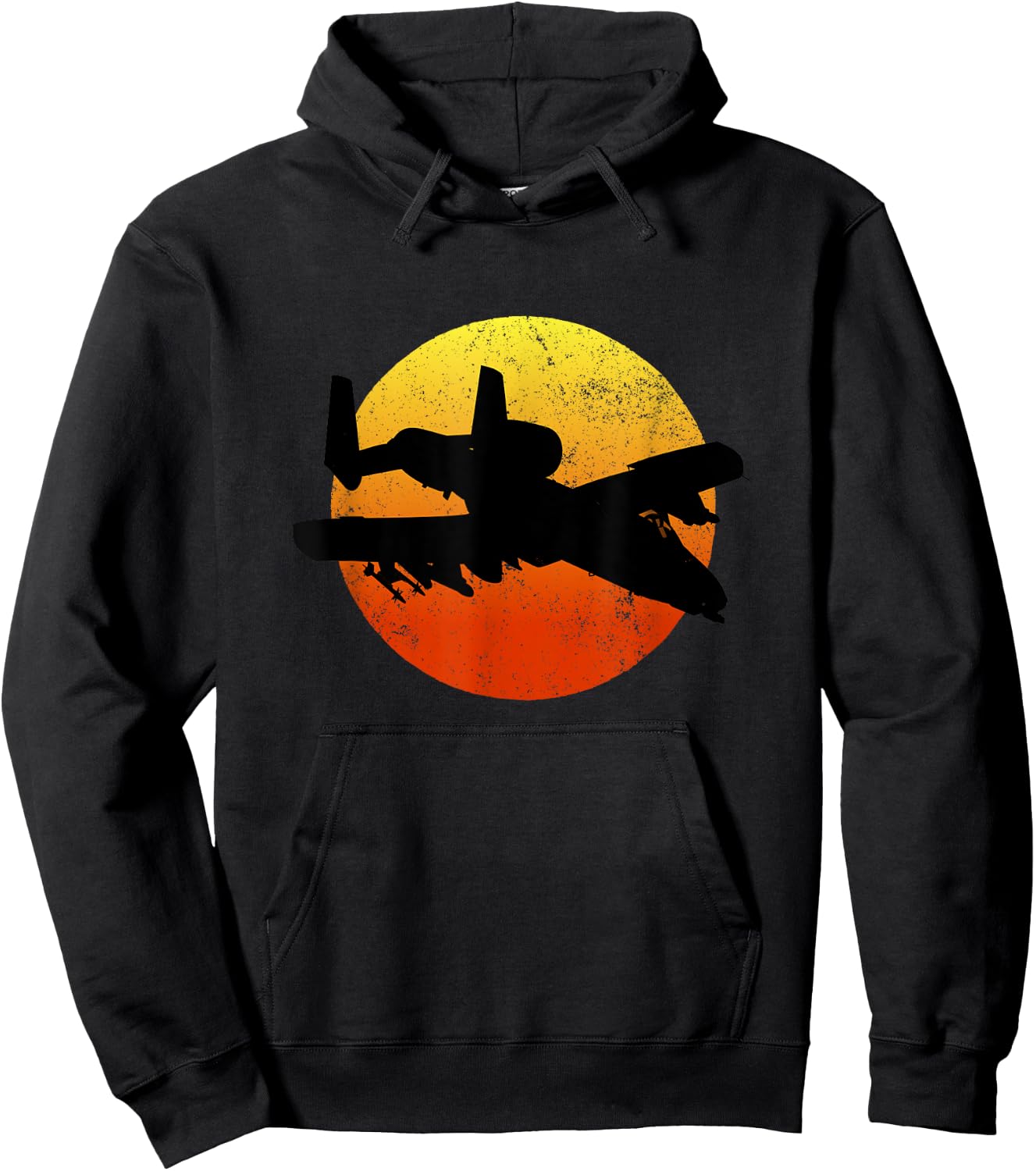 A-10 Warthog Silhouette Sunset Thunderbird Tank Buster A10 Hoodie - Hoodie | Black