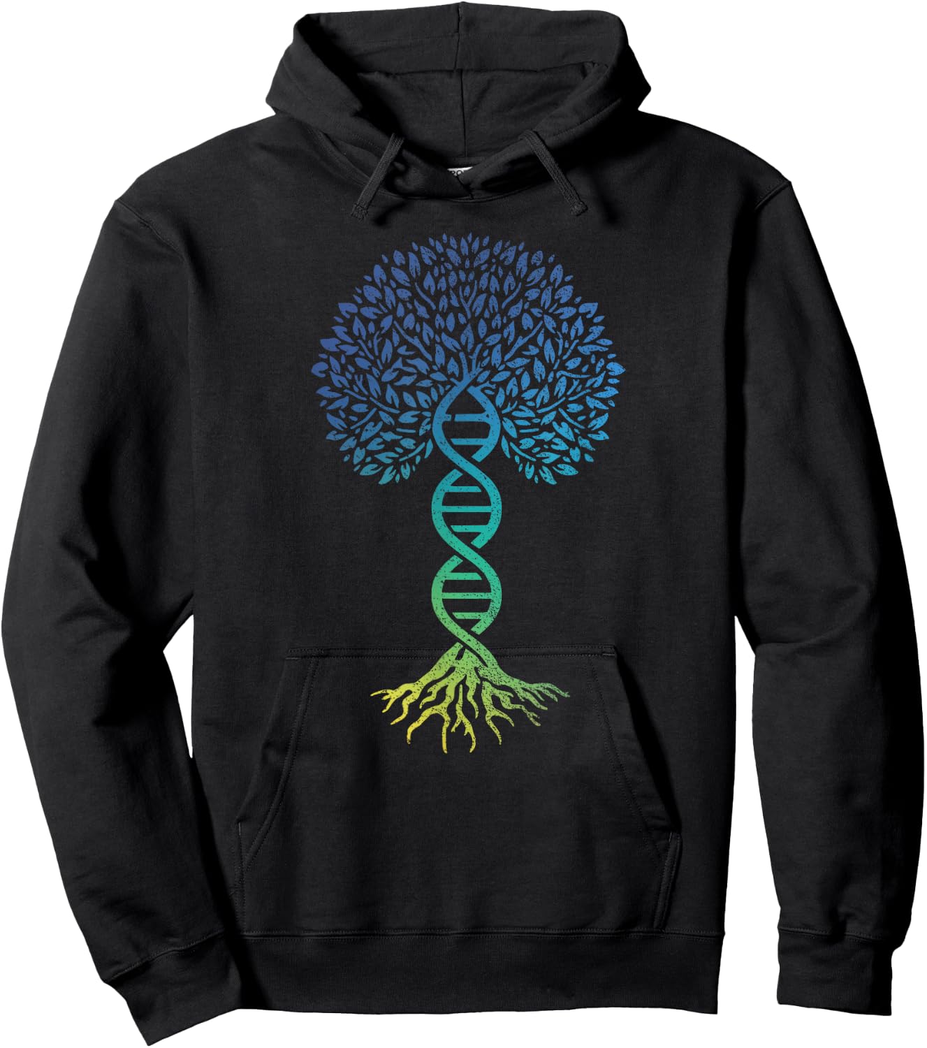 Tree Of Life DNA Science Genetics Earth Day Genealogy Blue Hoodie - Hoodie | Black
