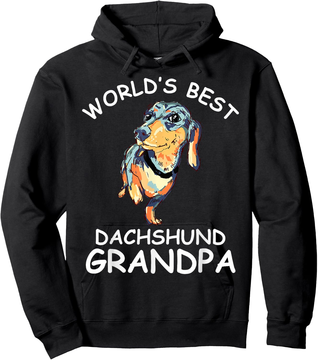 World's Best Dachshund Grandpa Funny Granddog Dog Lover Cute Men Women Kids Hoodie - Hoodie | Black
