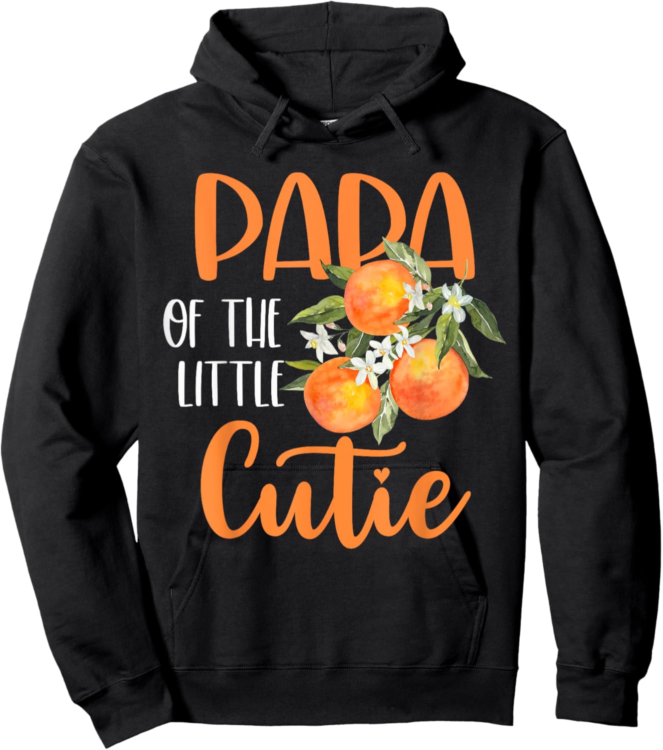 Papa Little Cutie Baby Shower Orange 1st Birthday Party Hoodie - Hoodie | Black