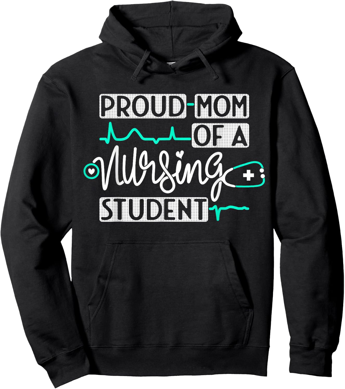 Proud Mom Of A Nursing Student Future RN Daughter Nurses Mom Hoodie - Hoodie | Black