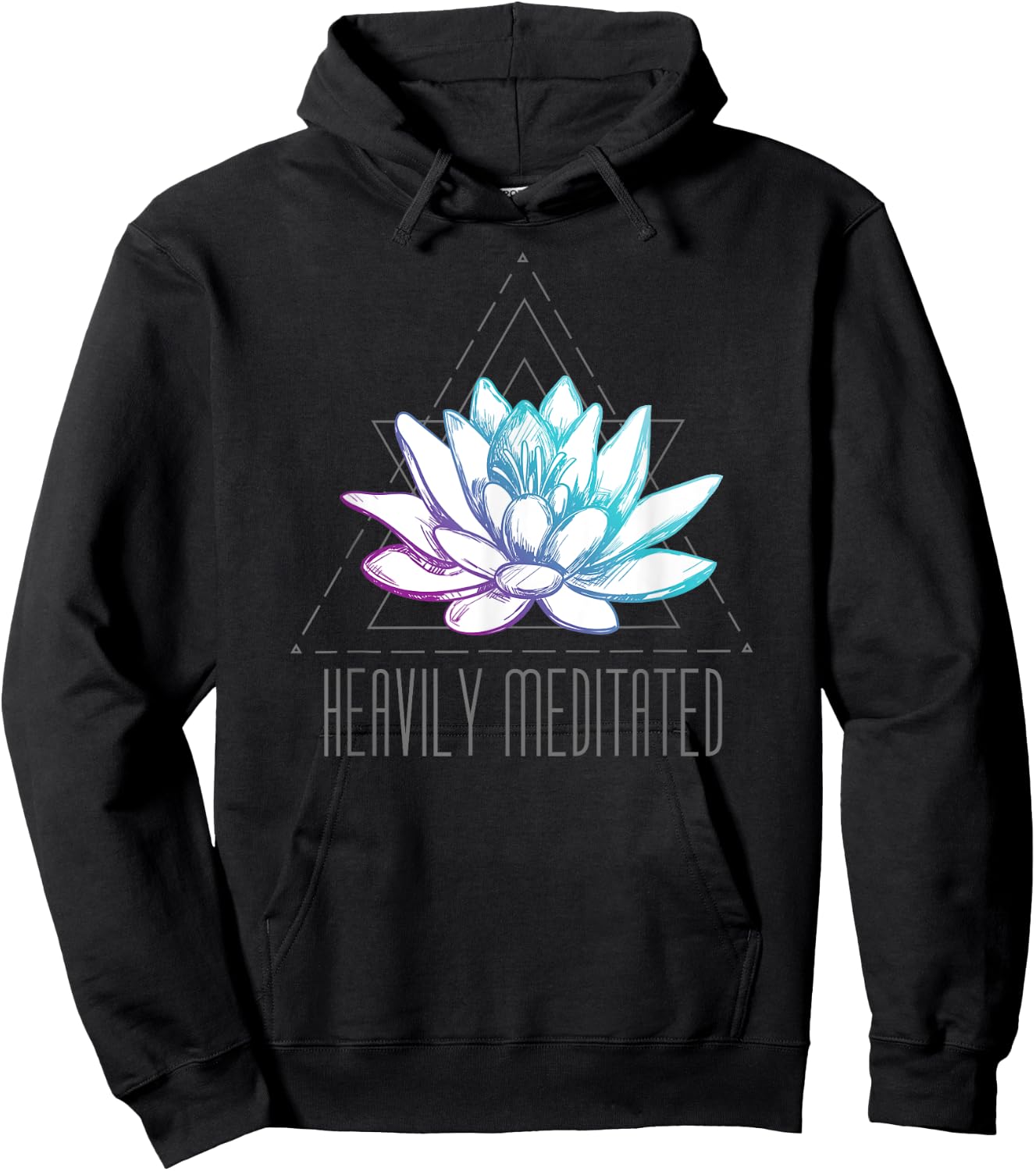 Heavily Meditated Lotus Minimalist Meditation Spiritual Hoodie - Hoodie | Black