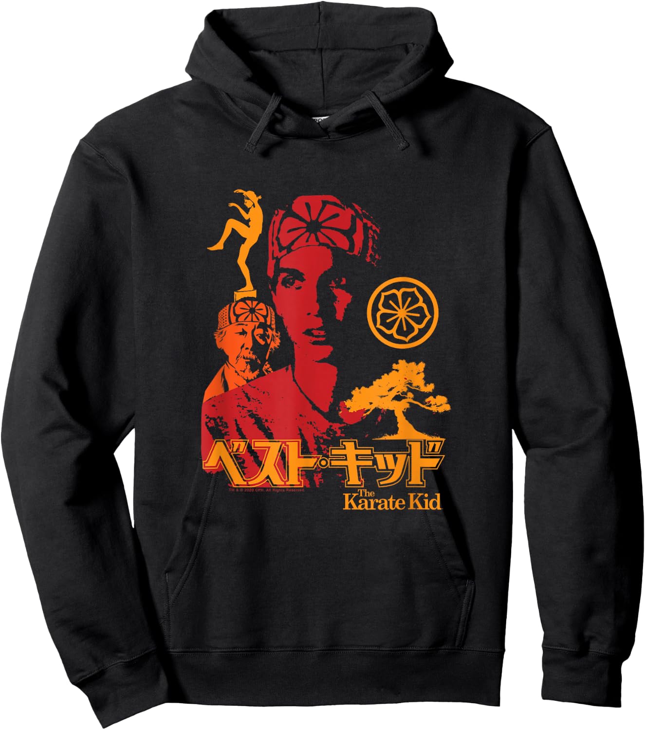 The Karate Kid Iconic Red Orange Yellow Collage Movie Hoodie - Hoodie | Black