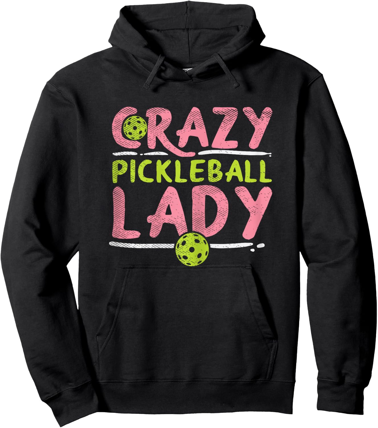 Crazy Pickleball Lady Funny Pickle Ball Sport Women Gift Hoodie - Hoodie | Black