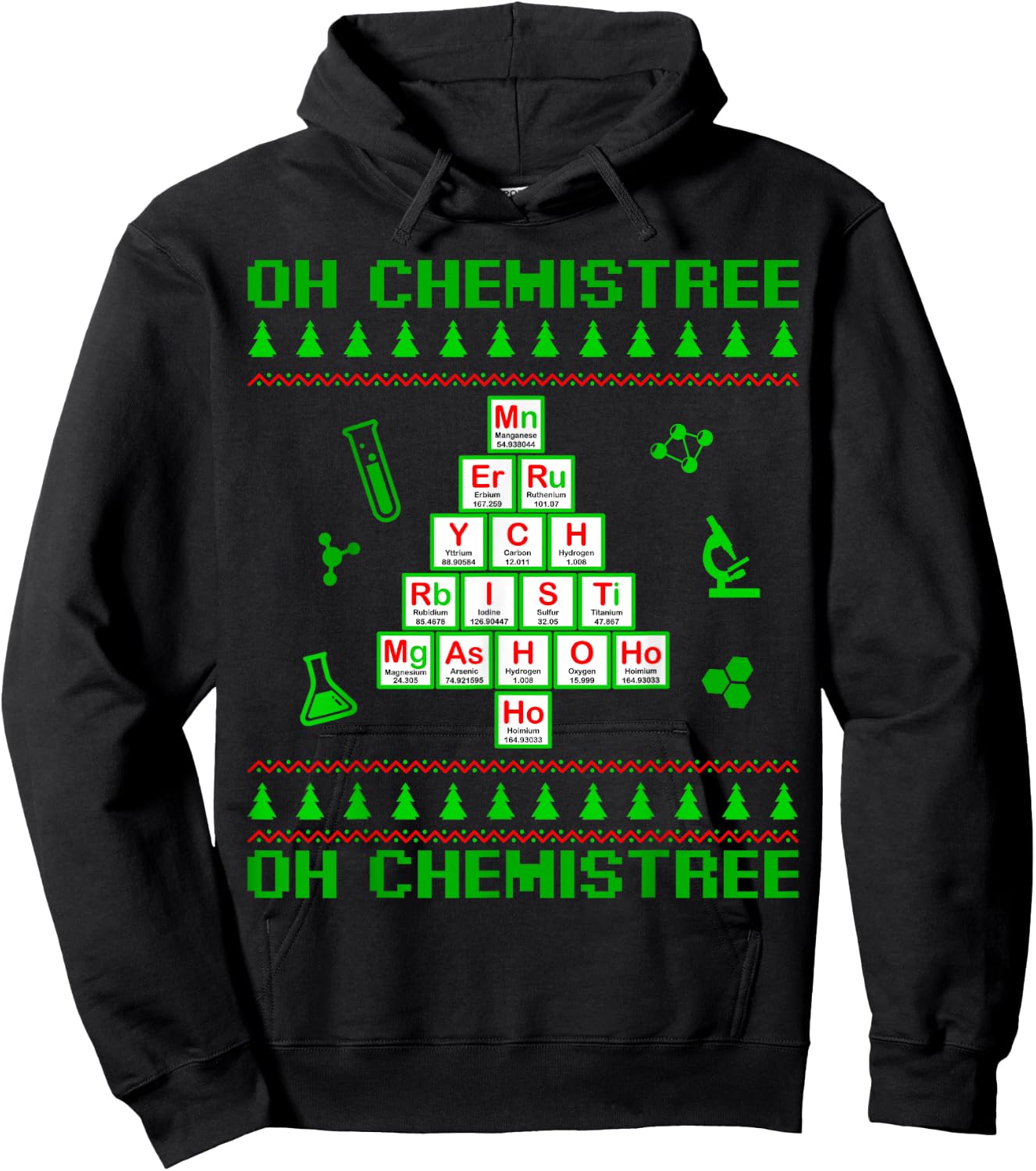 Science Christmas Oh Chemist Tree Chemistree Chemistry Hoodie - Hoodie | Black