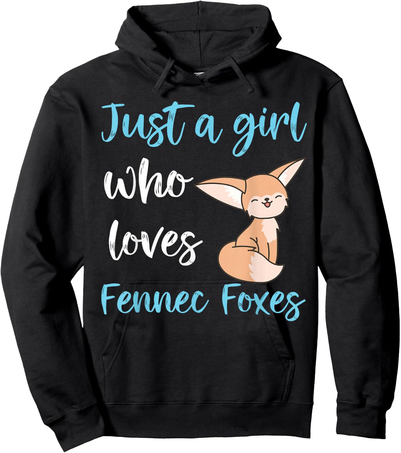 Just A Girl Who Loves Fennec Foxes Cute Kawaii Fennec Fox Hoodie - Hoodie | Black