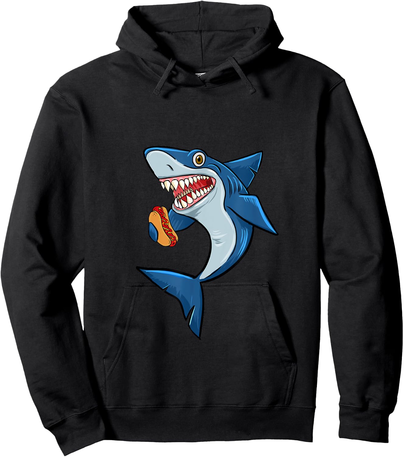 Hotdog Sharks Love Animal lovers Funny Outfit Hoodie - Hoodie | Black