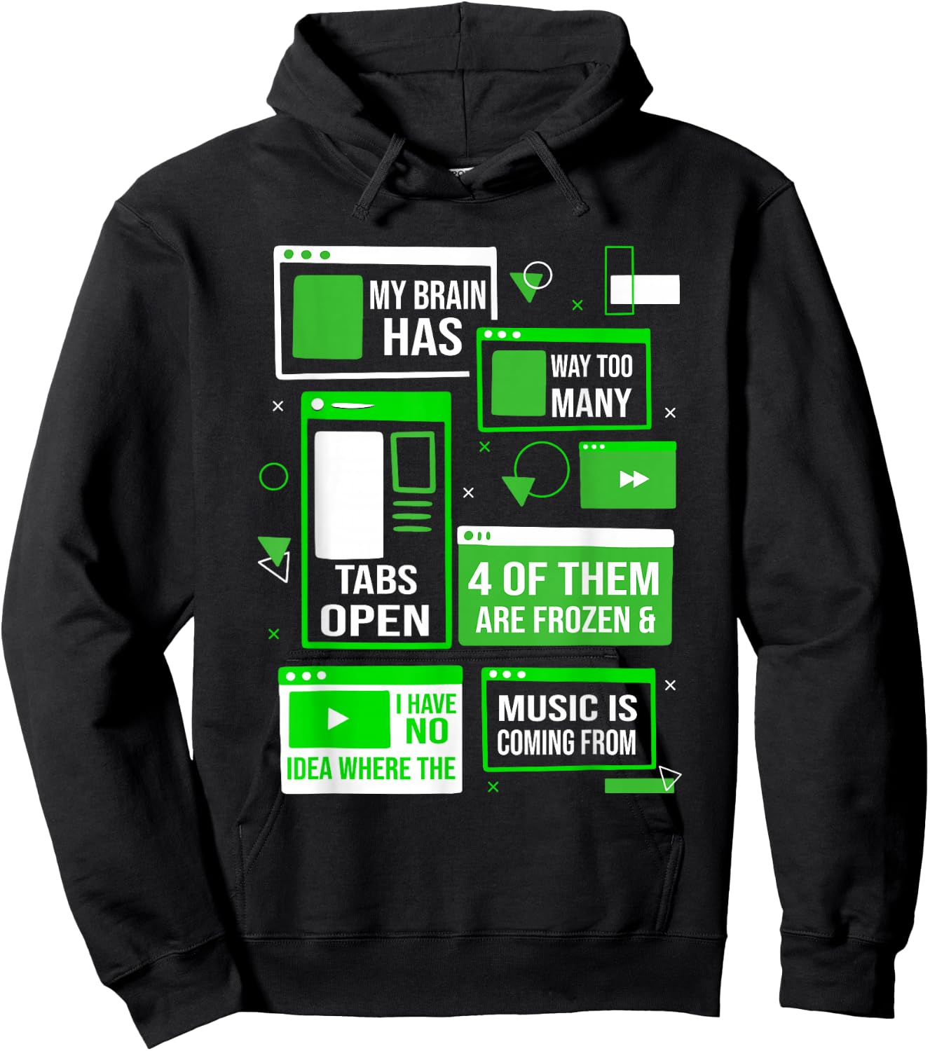 My brain has too many tabs open for a Software Developer Hoodie - Hoodie | Black