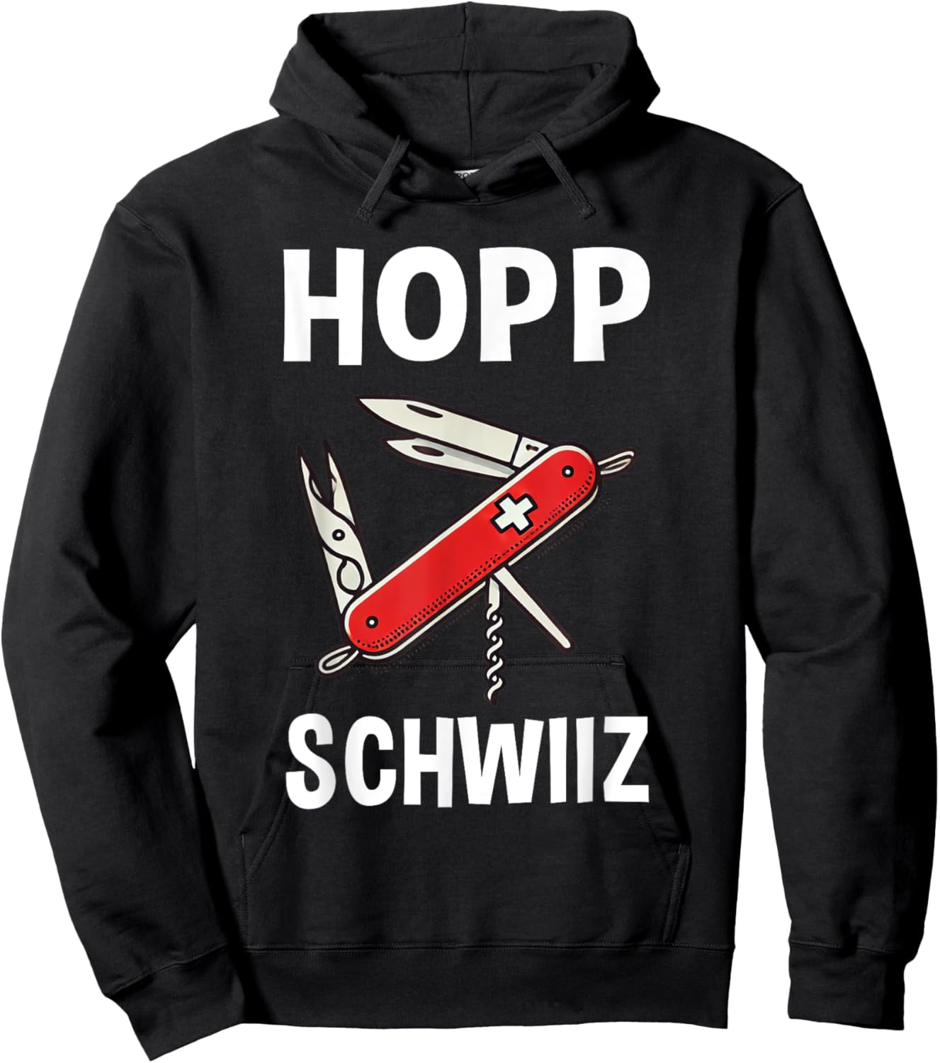 Hopp Schwiiz Go Switzerland Army Knife Wear Hoodie - Hoodie | Black
