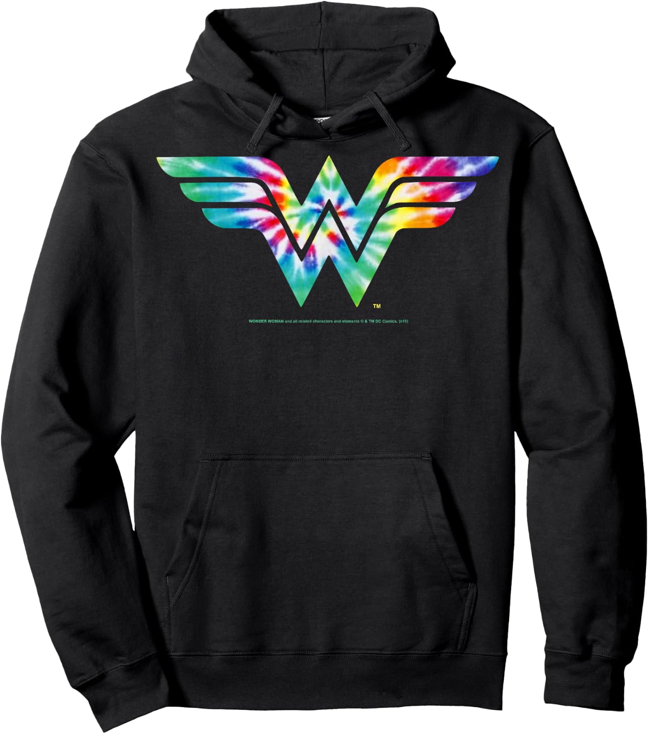 DC Comics Wonder Woman Tie Dye Logo Small Hoodie - Hoodie | Black