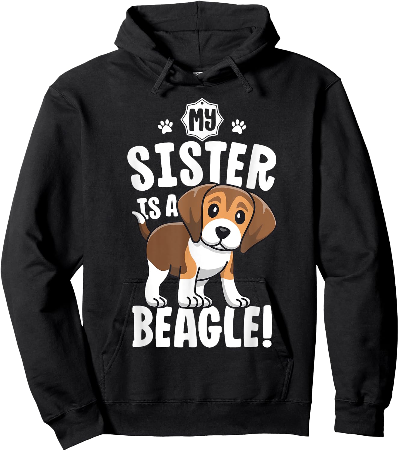 My Sister Is A Beagle Shirt Kids Beagle Shirt Girl Dog Gift Hoodie - Hoodie | Black