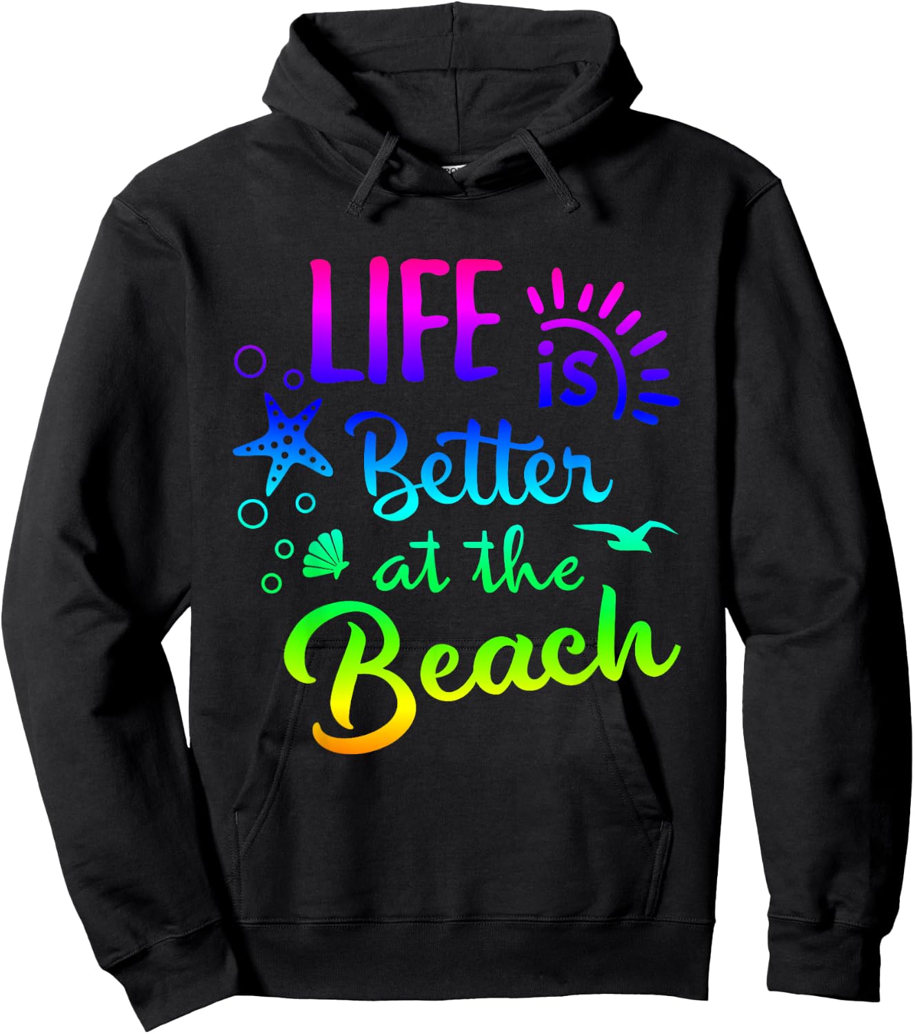 Beach - Life Is Better at The Beach - Women Tropical Hoodie - Hoodie | Black