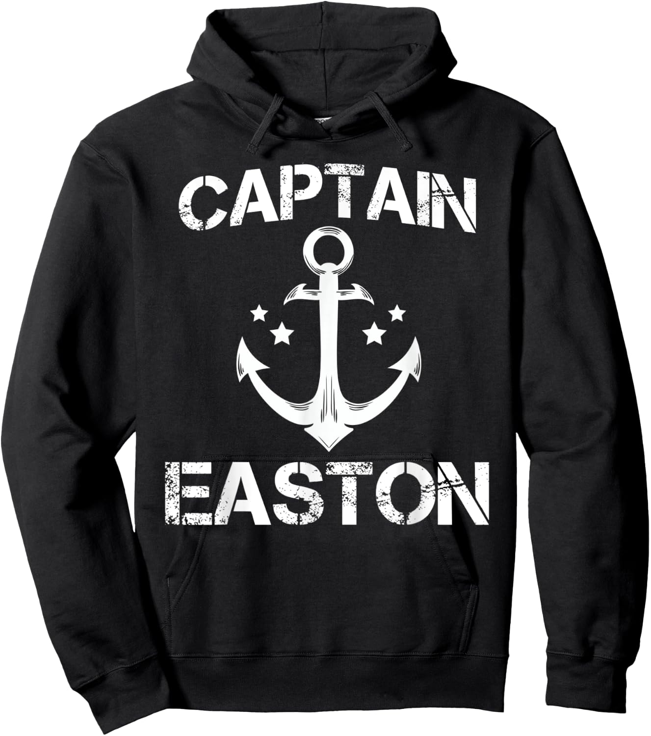 CAPTAIN EASTON Funny Birthday Personalized Name Boat Gift Hoodie - Hoodie | Black