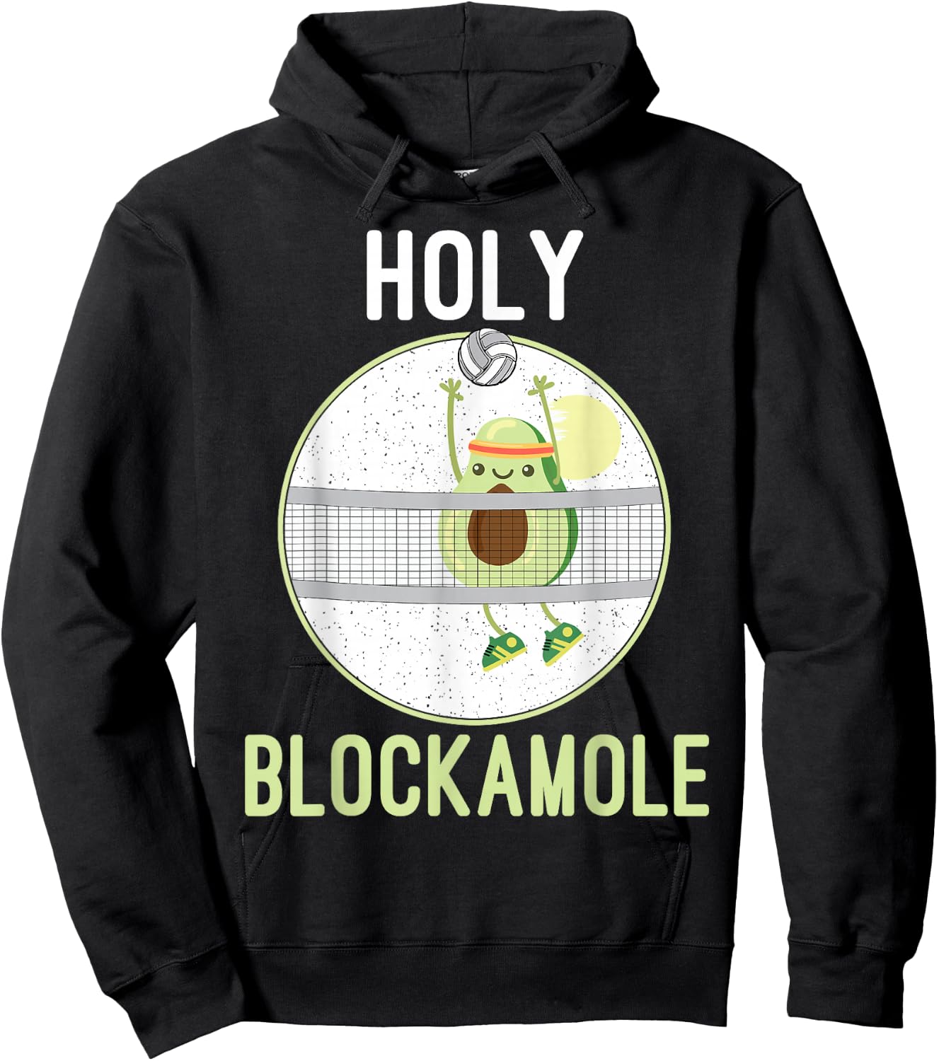 Holy Blockamole Funny Volleyball Block Avocado Teen girls Hoodie - Hoodie | Black