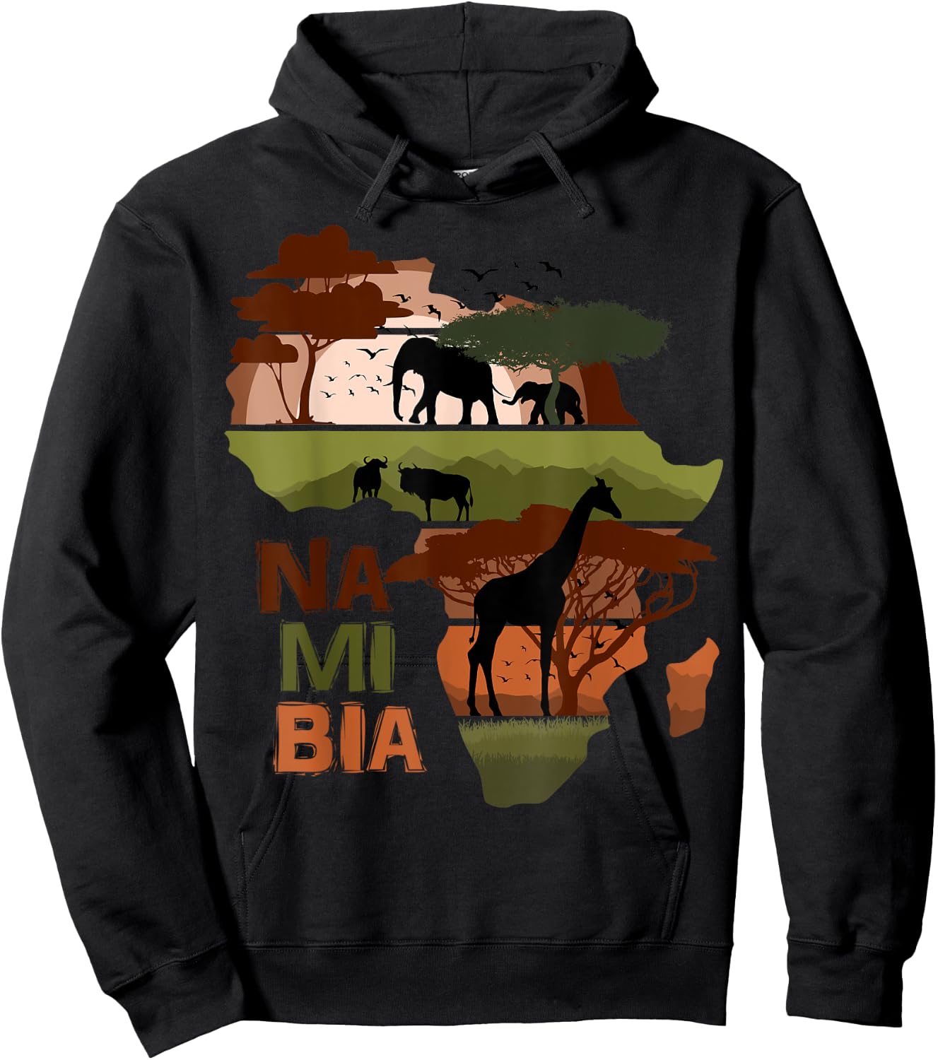 Namibia Africa Sunset Continent Nature Wild Life Hoodie - Hoodie | Black