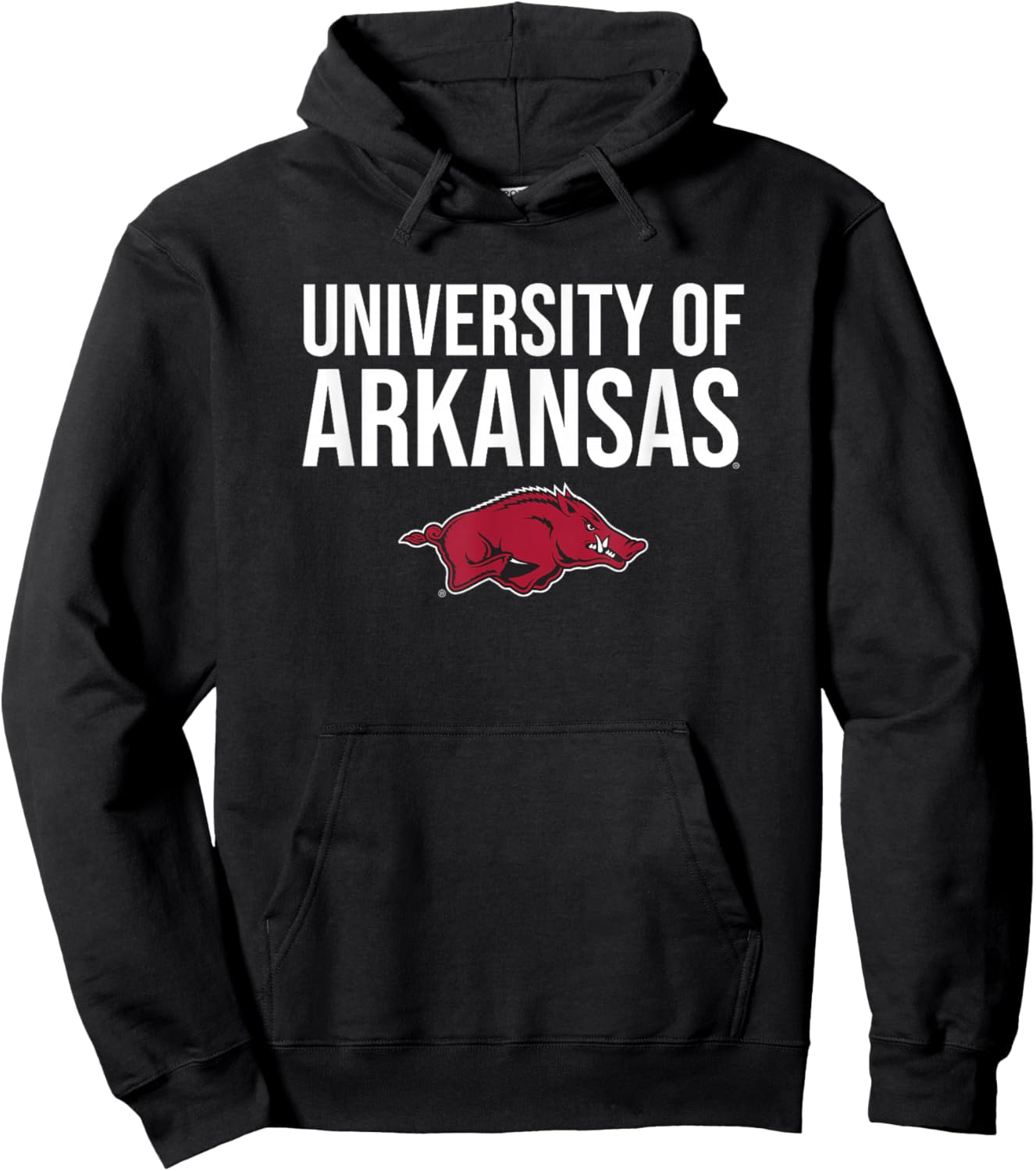 University of Arkansas Razorbacks Stacked Hoodie - Hoodie | Black