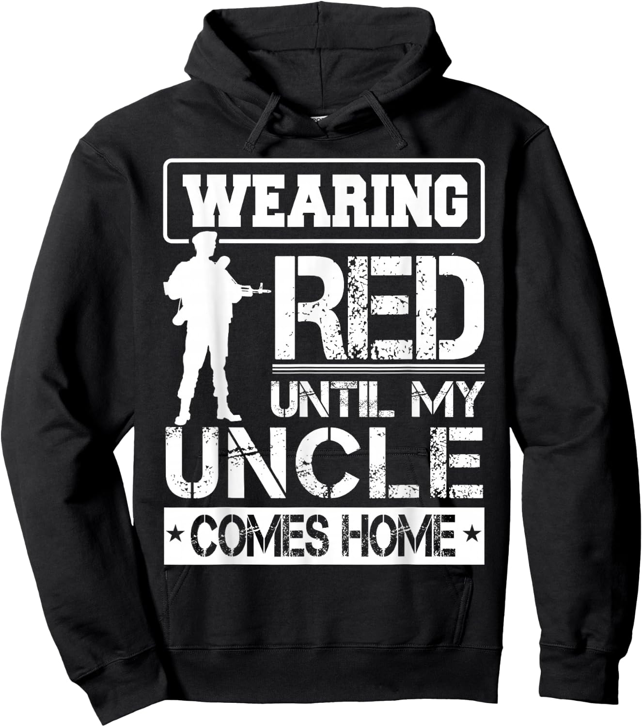 Red Friday For My Uncle Military Troops Deployed Wear Hoodie - Hoodie | Black