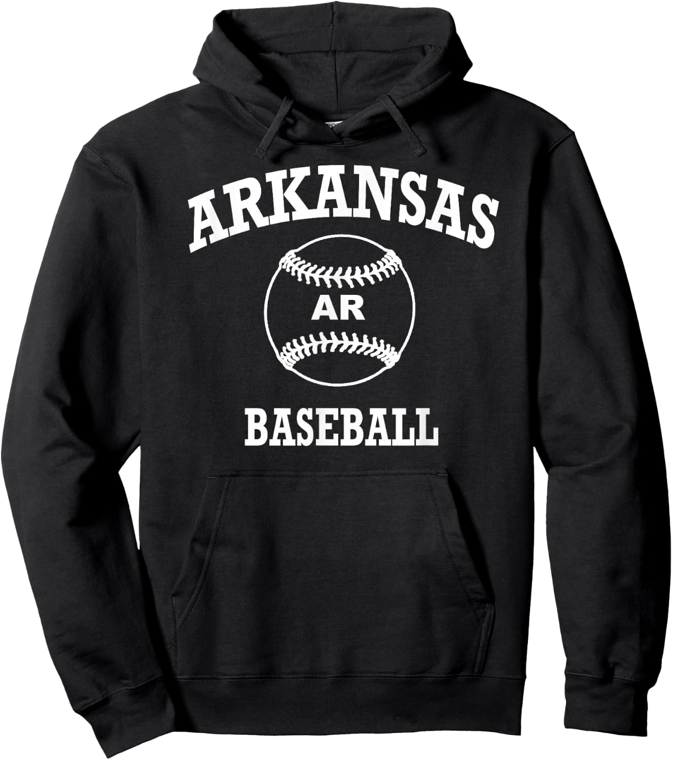 Classic Baseball Logo Arkansas Retro Design College State Hoodie - Hoodie | Black