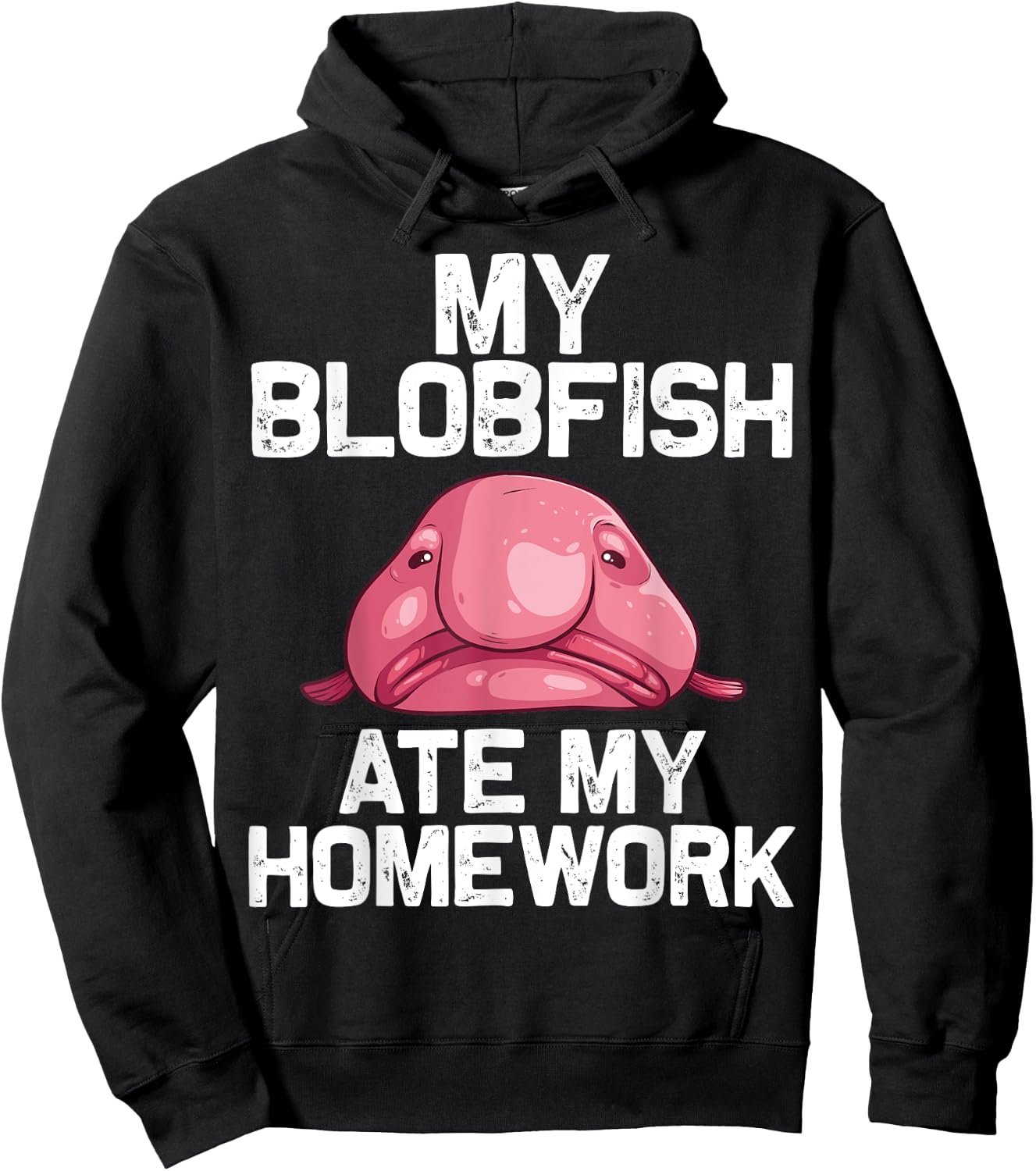 Funny Blobfish Gift Kids Boys Girls Stuffed Sea Animal Lover Hoodie - Hoodie | Black