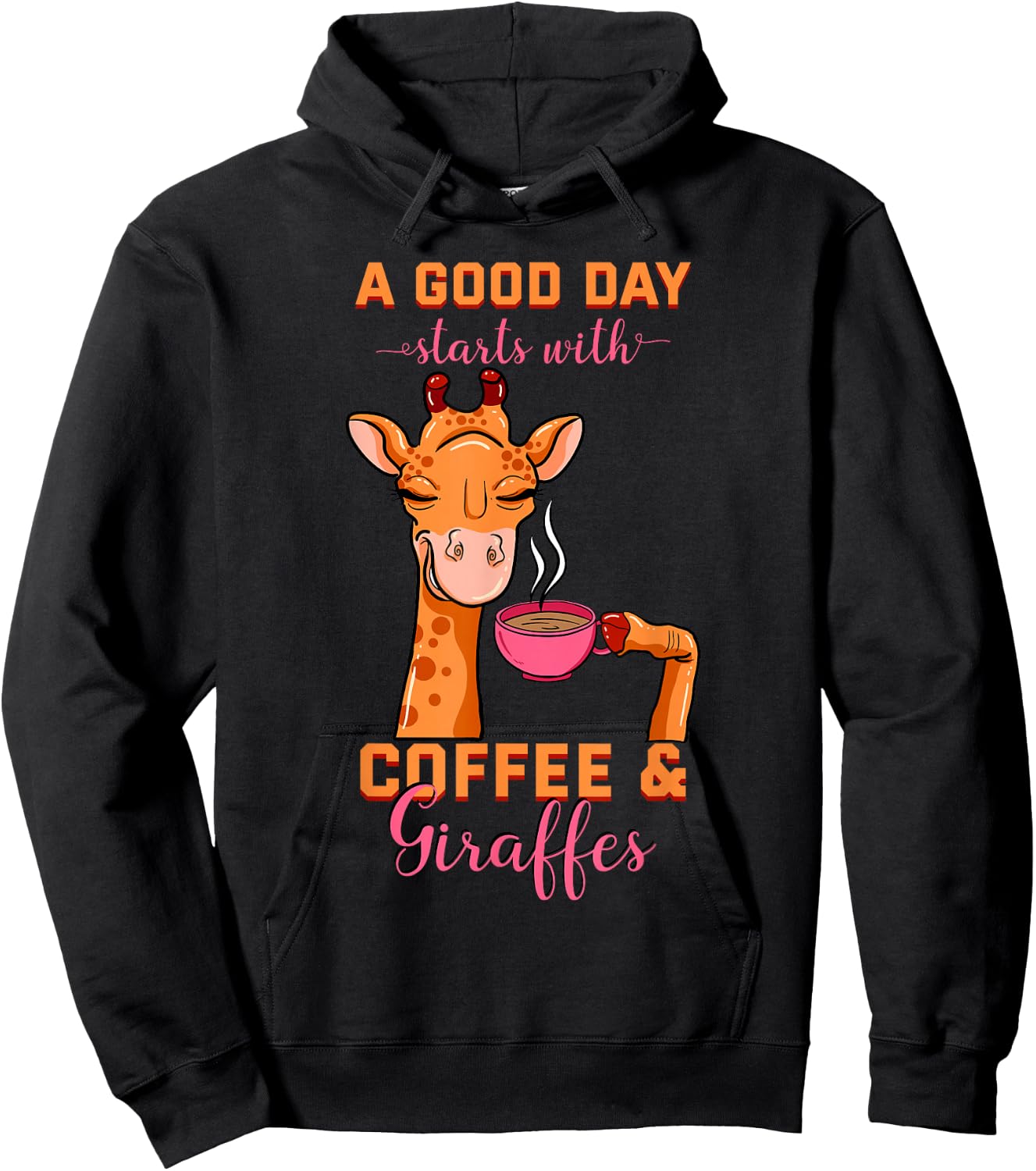 Coffee Giraffe Mug Animal Cappuccino Espresso Beans Gift Hoodie - Hoodie | Black