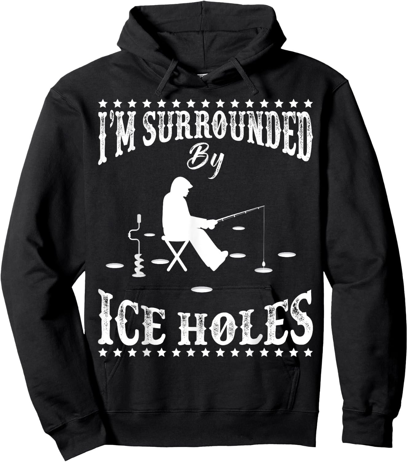 Funny I'm Surrounded By Ice Hole Ice Fishing Enthusiast Hoodie - Hoodie | Black
