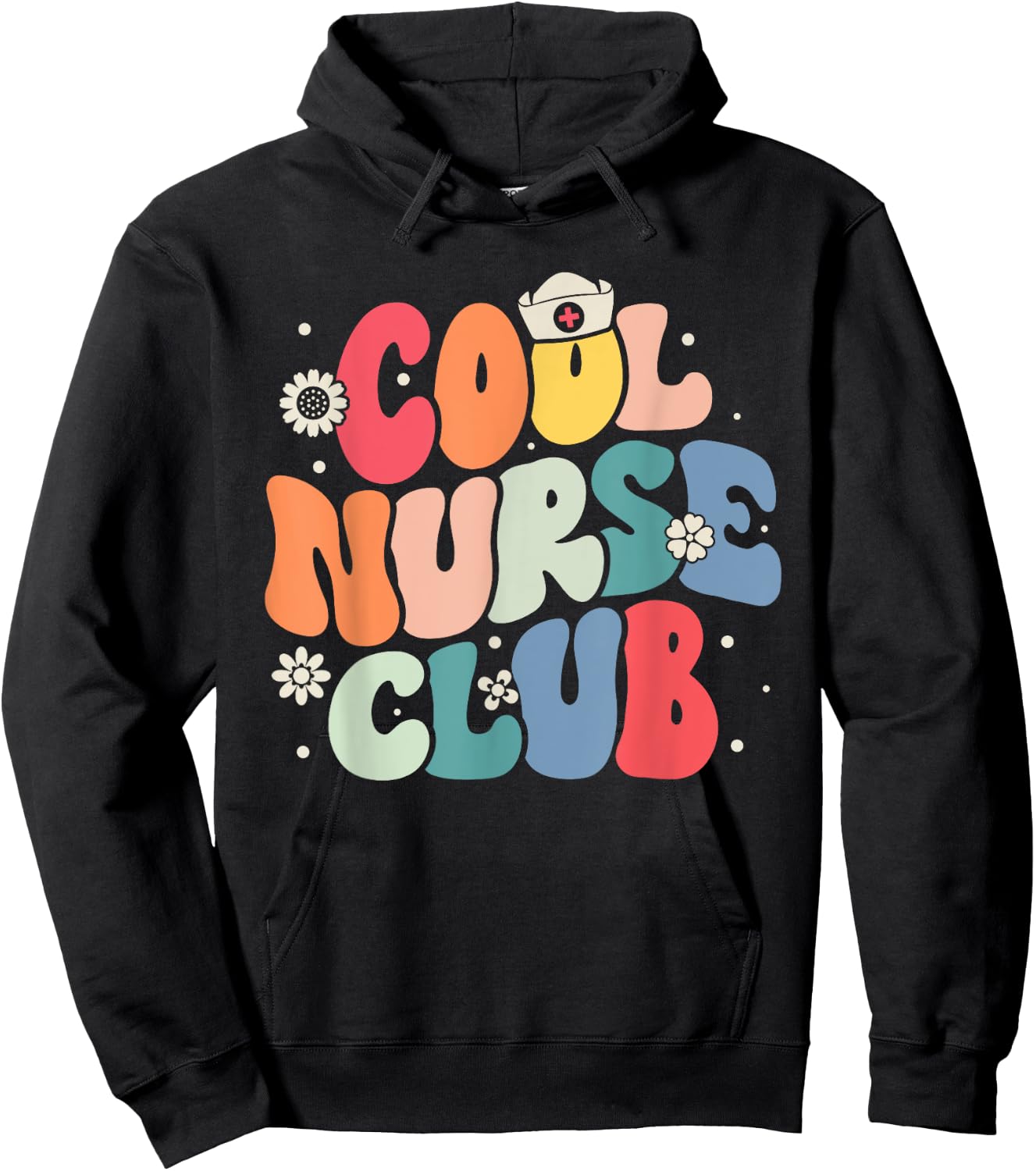 Cool Nurse Club Registered Nurse Nursing Students Groovy Hoodie - Hoodie | Black