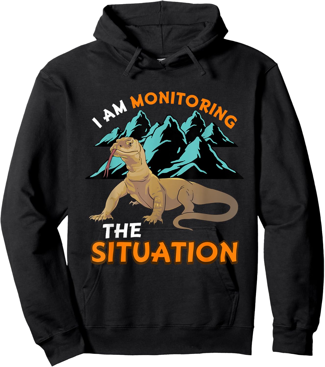 Funny Pet Monitor Lizard Graphic Humor Graphic Reptile Hoodie - Hoodie | Black