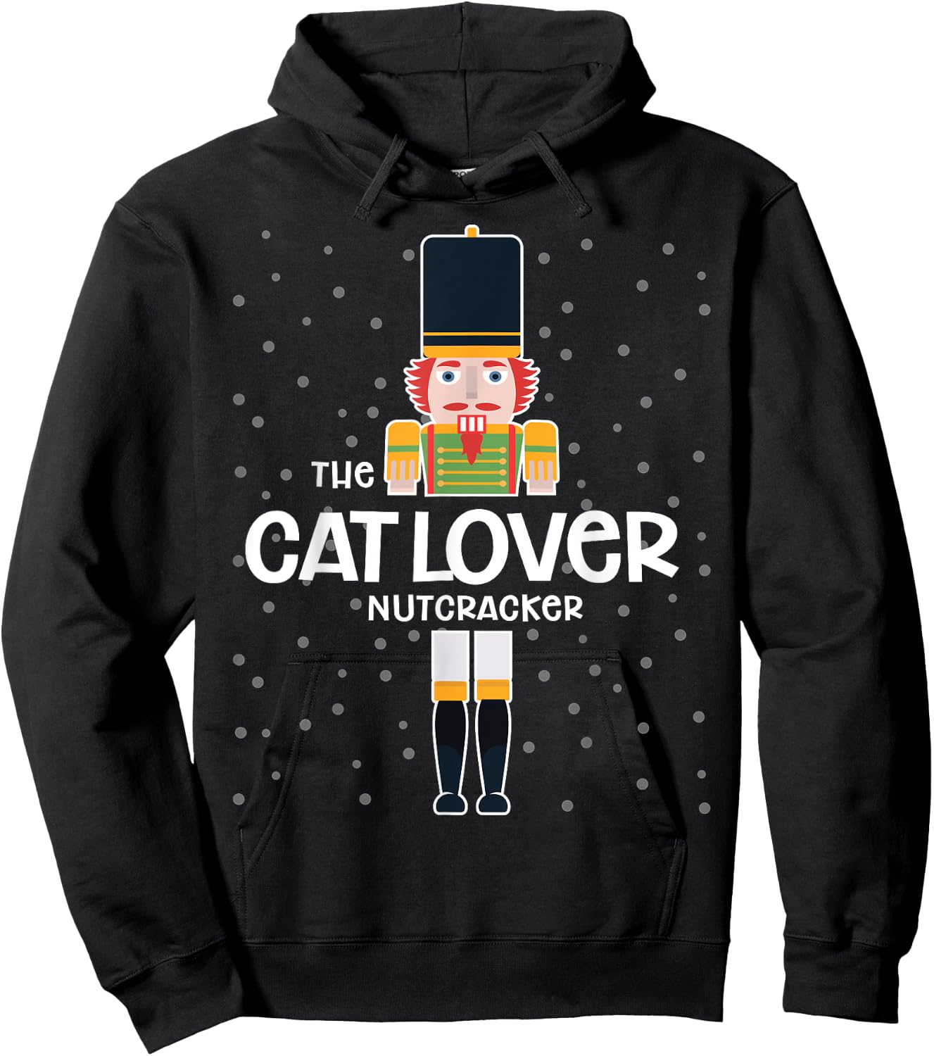 Cat Lover Nutcracker Family Matching Funny Pajama Men Women Kids Hoodie - Hoodie | Black