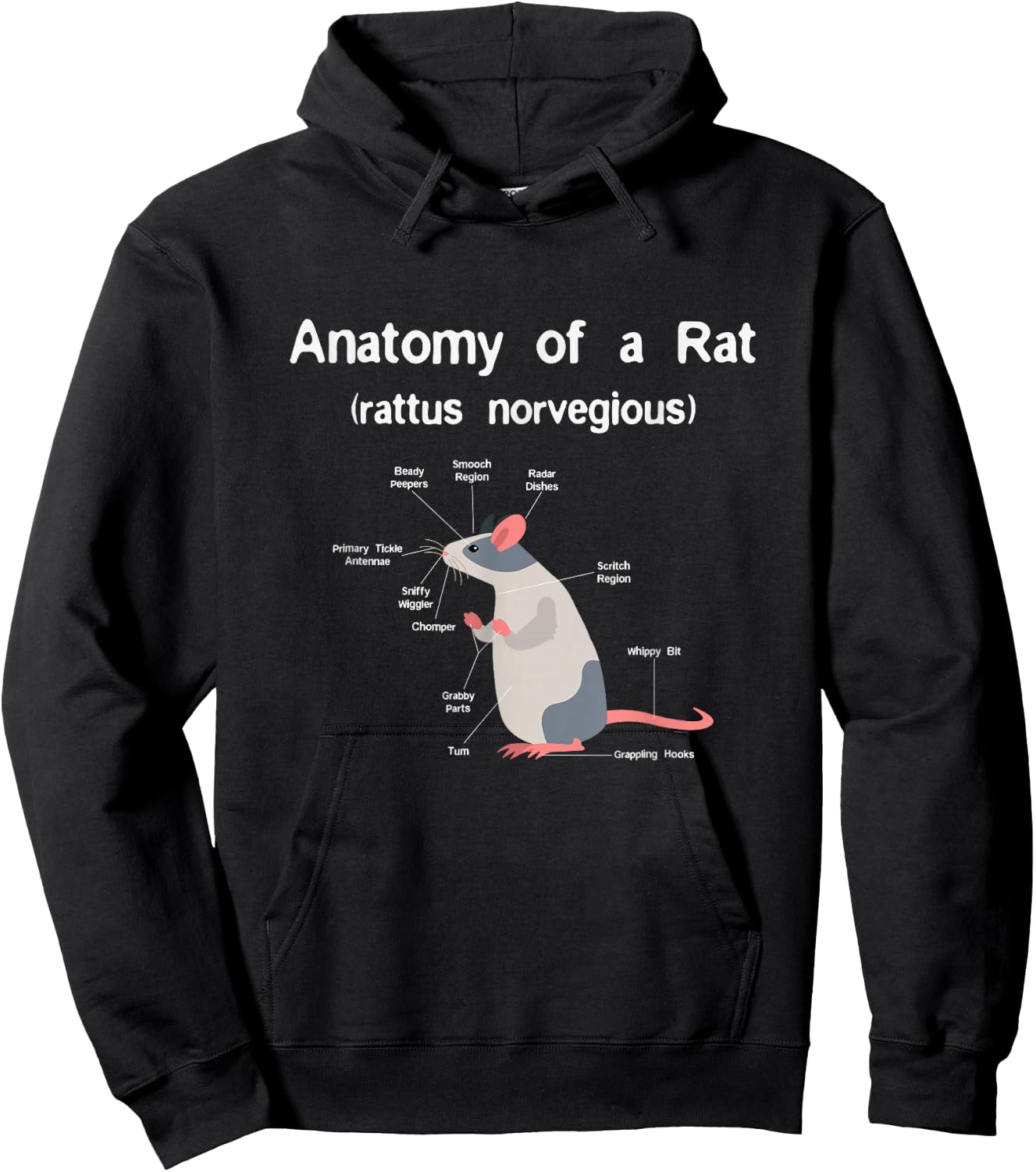 Anatomy of Pet Rat T shirt - Funny Rat Rodent Pet Shirt Hoodie - Hoodie | Black