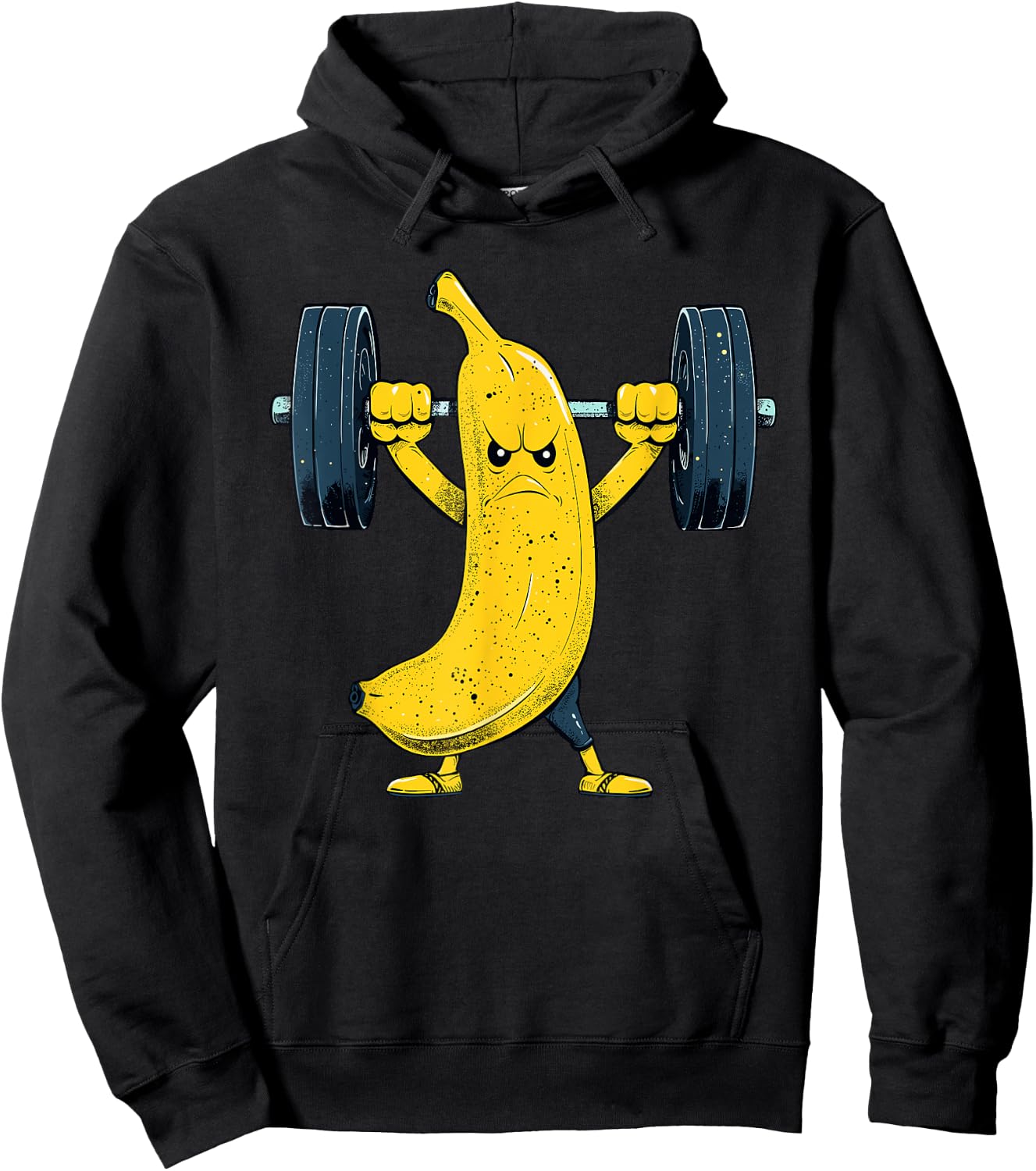 Banana Weightlifting Barbell Workout Fruit Weightlifter Hoodie - Hoodie | Black