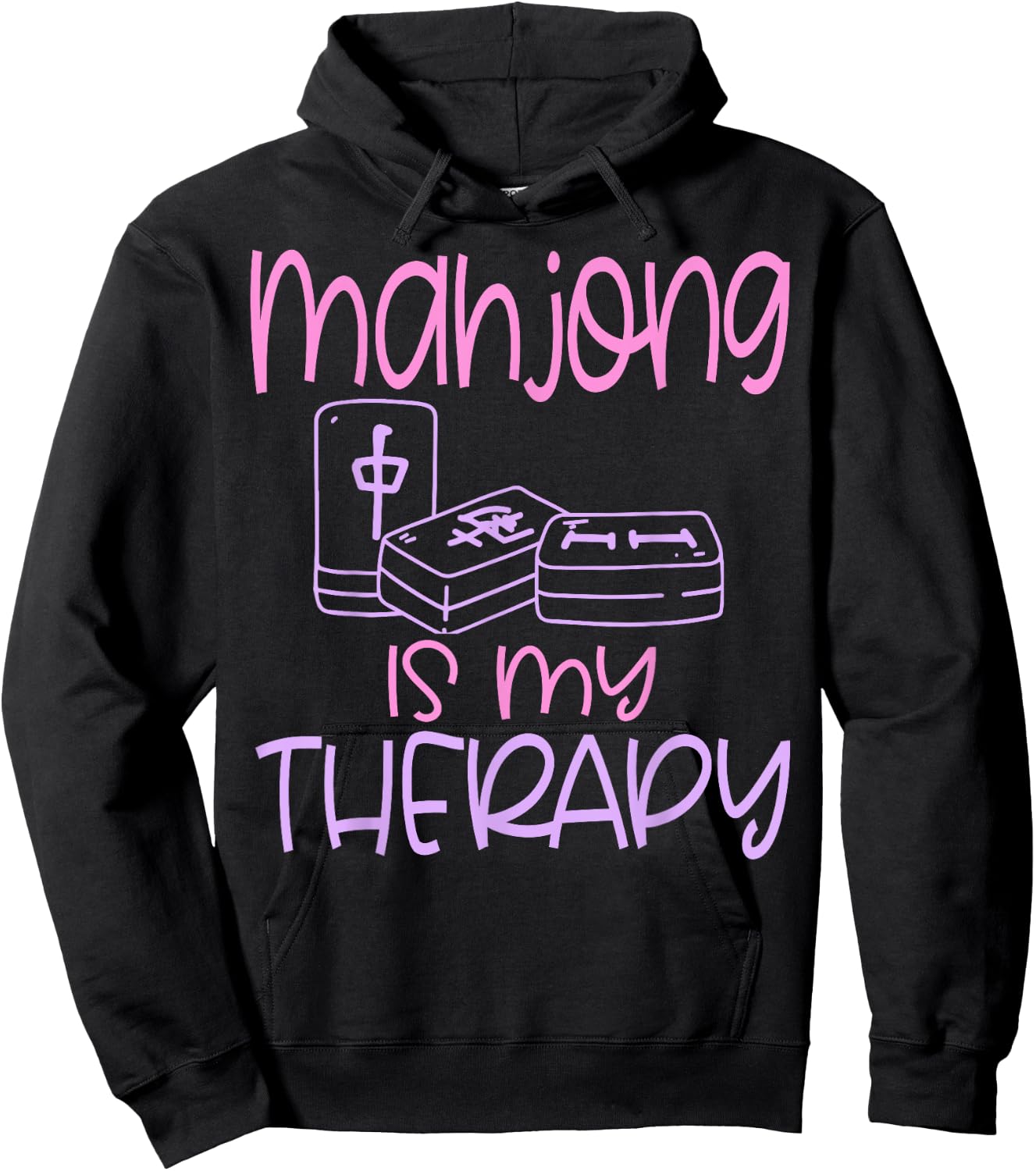 Mahjong Player Funny Is My Therapy Chinese Hoodie - Hoodie | Black