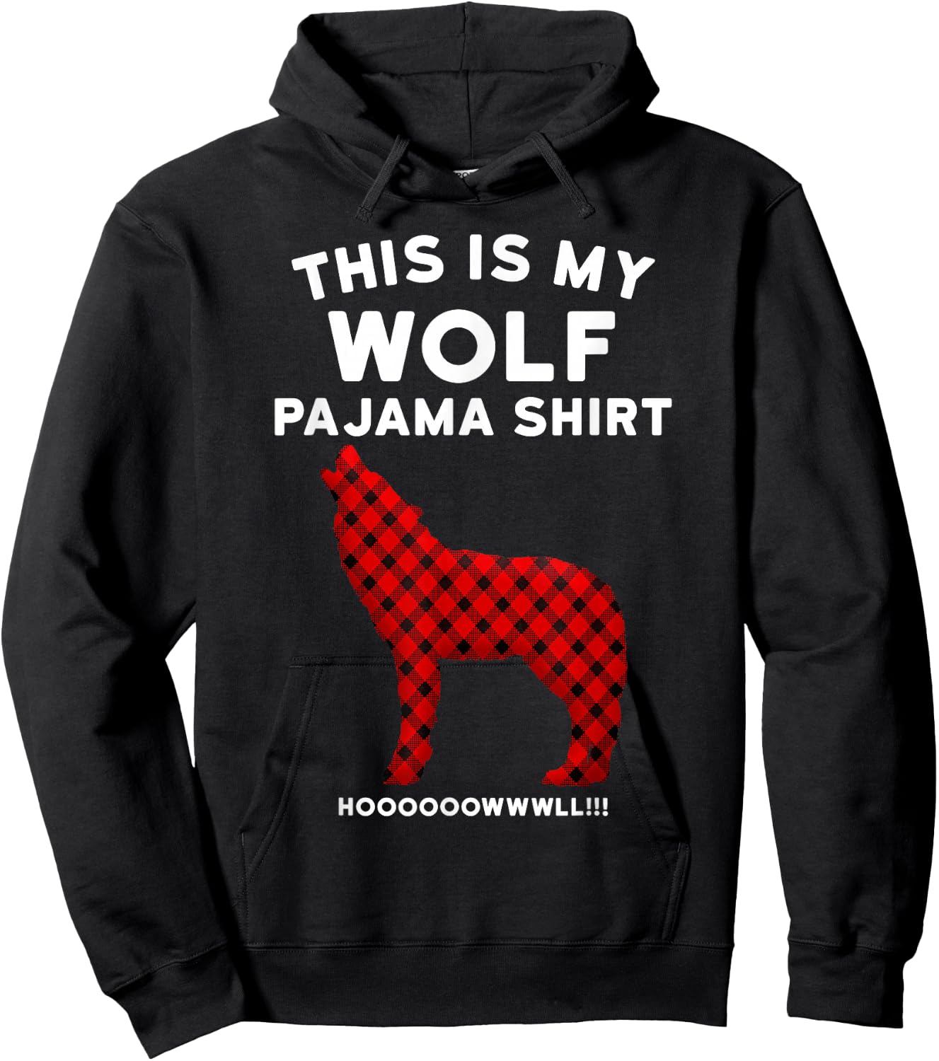 Wolf Pajama Shirt - Cute Christmas Gift Wolf Lovers Hoodie - Hoodie | Black