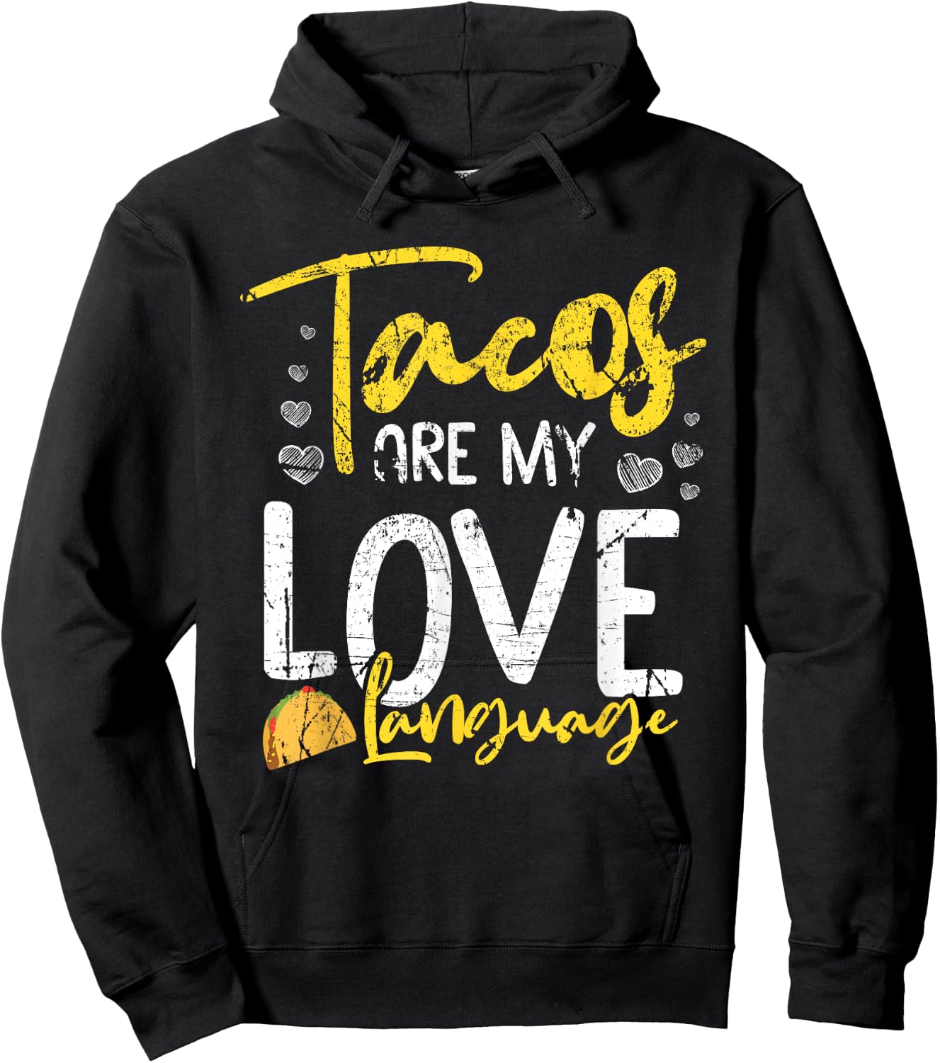 Tacos Are My Love Language Funny Cinco De Mayo Retro Graphic Hoodie - Hoodie | Black