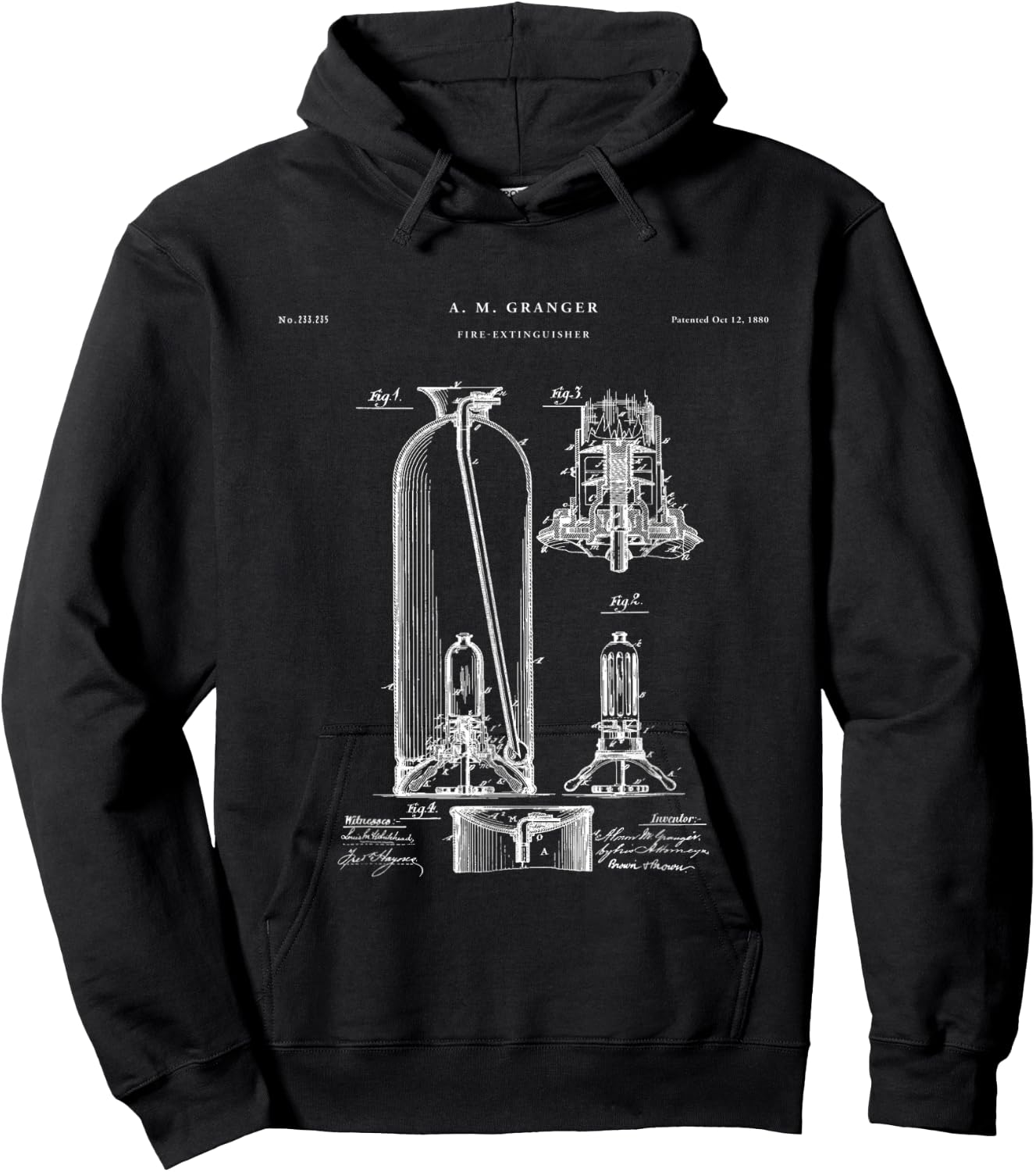 Fire extinguisher Patent - Firefighter Shirt Hoodie - Hoodie | Black