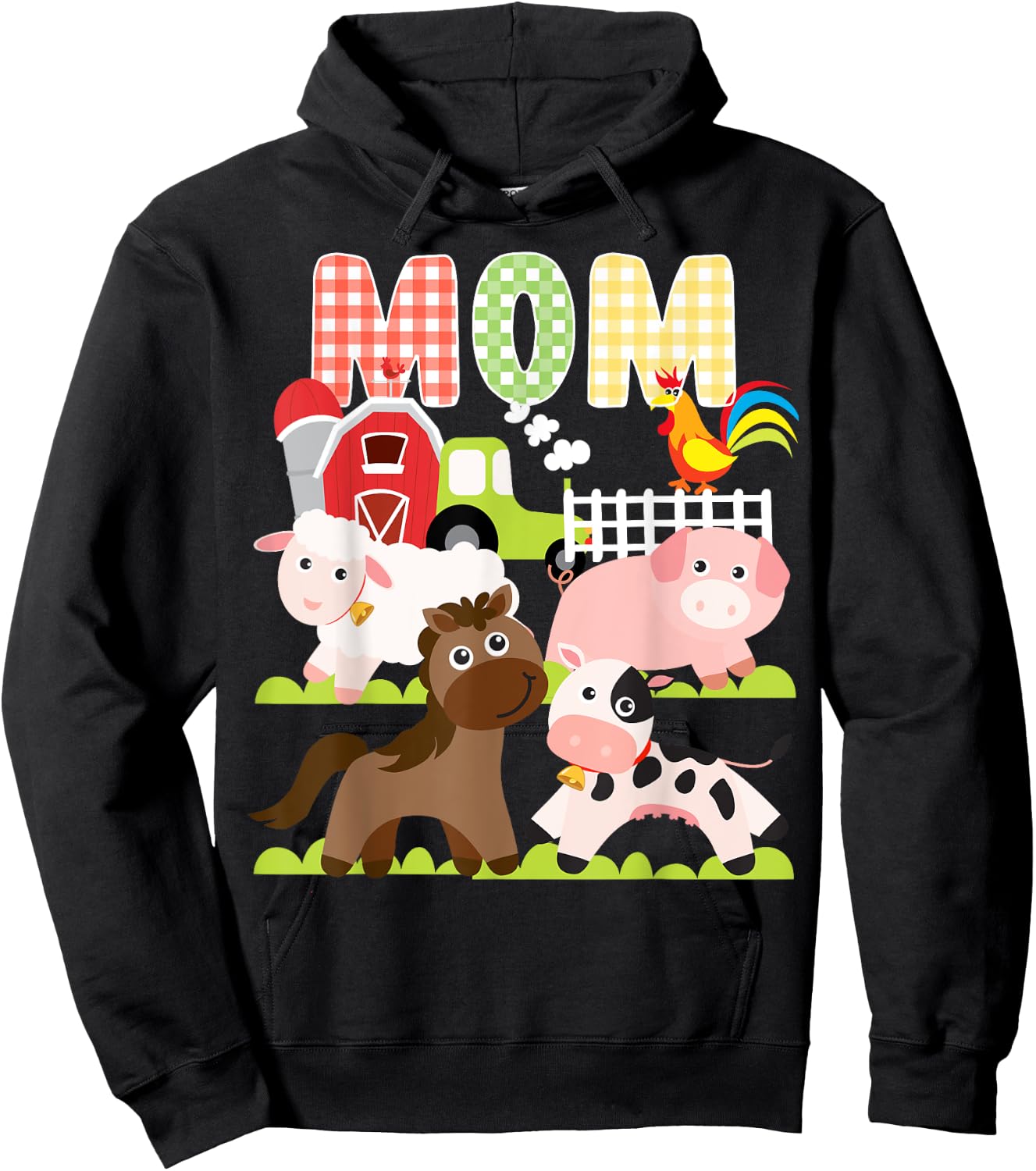 Mom Birthday Crew Barnyard Farm Animals Bday Party Hoodie - Hoodie | Black
