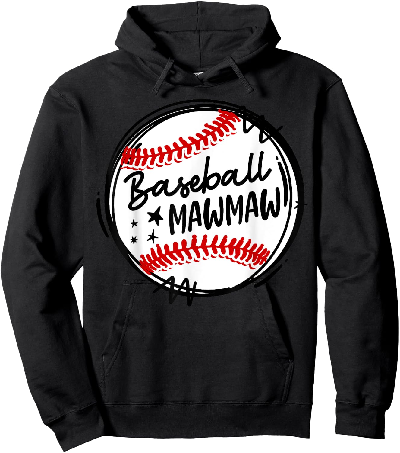 Baseball Lover Cute Baseball Mawmaw Hoodie - Hoodie | Black