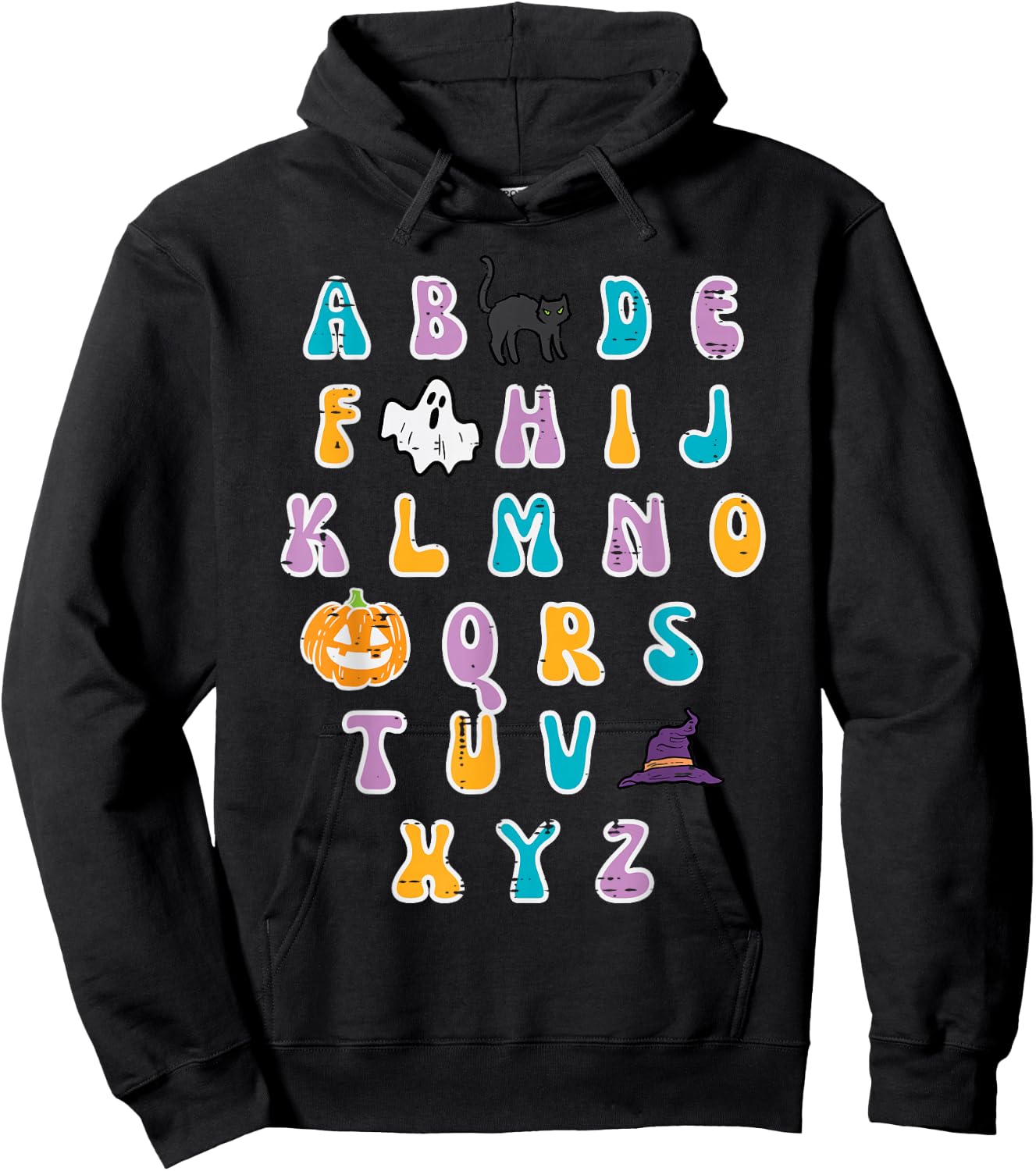 Halloween ABC Alphabet Cute Costume Teacher Women Girls Kids Hoodie - Hoodie | Black