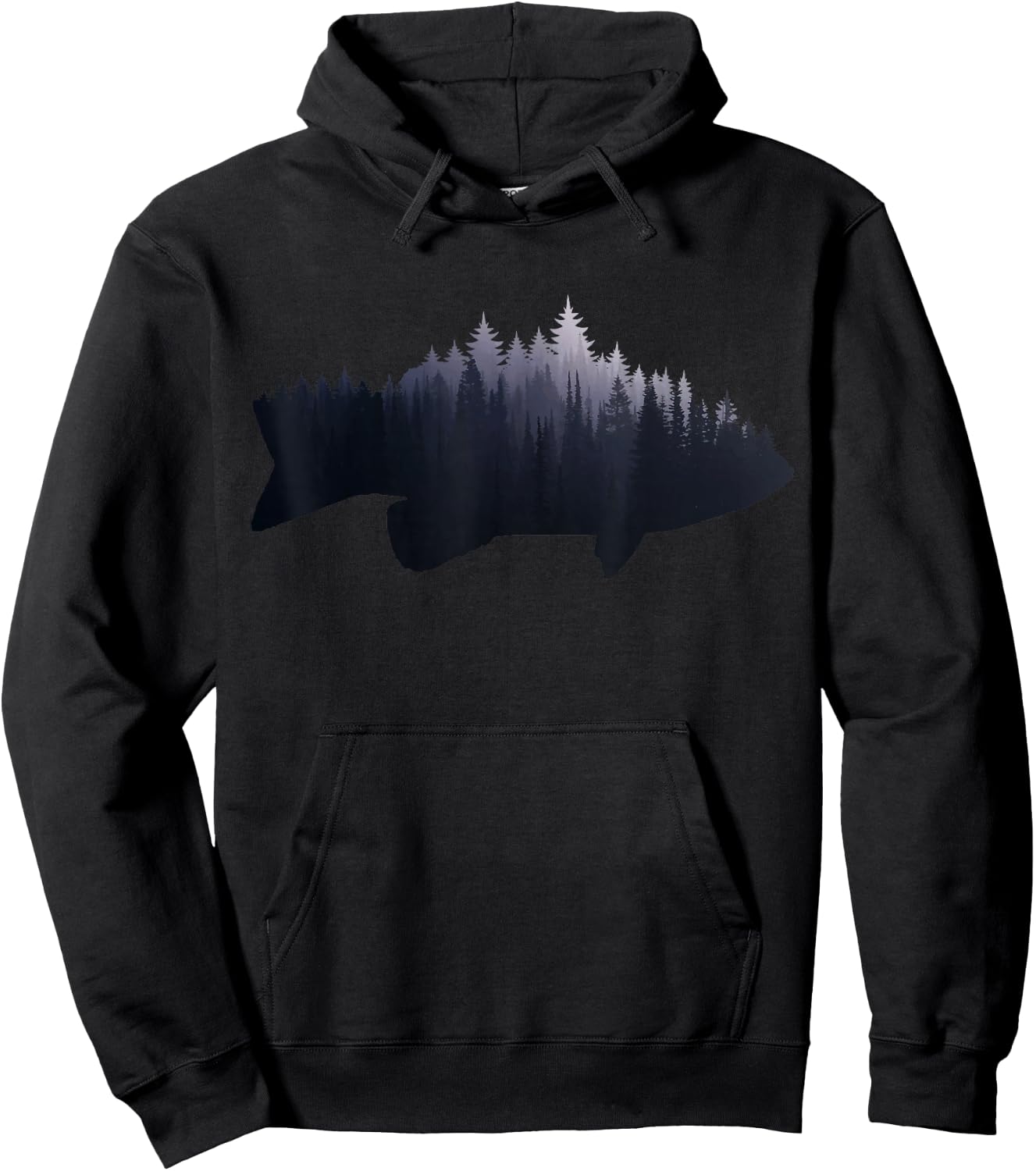 Fishing Largemouth Bass Bass Forest Nature Fisherman Hoodie - Hoodie | Black