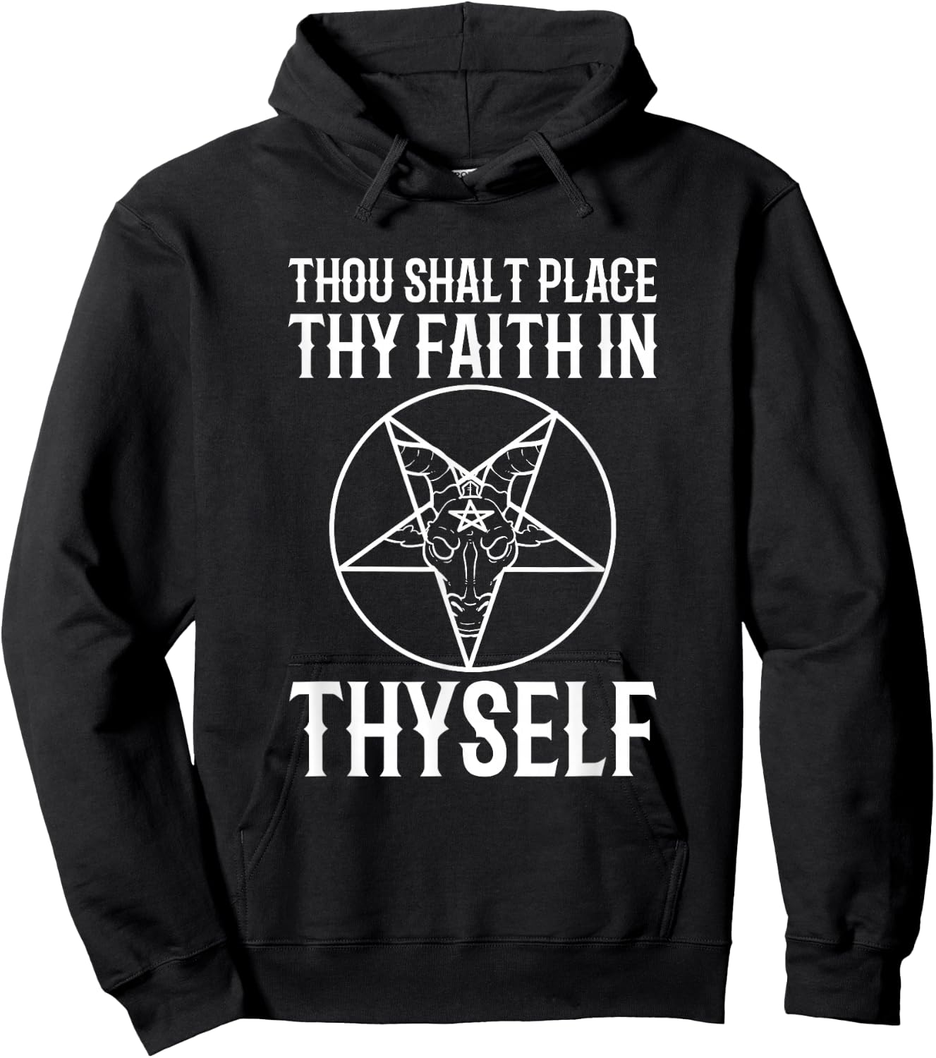 Inverted Pentagram Occult Goth Funny Baphomet Hoodie - Hoodie | Black